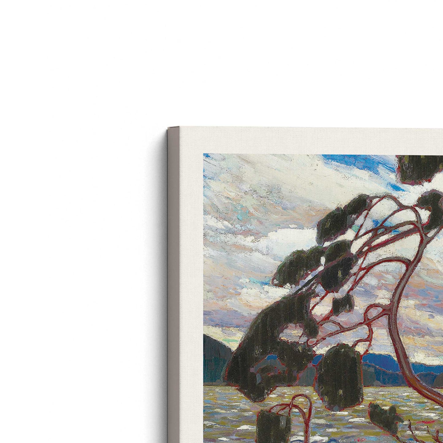 [Color:Stretched Canvas], Picture of the corner of the art
