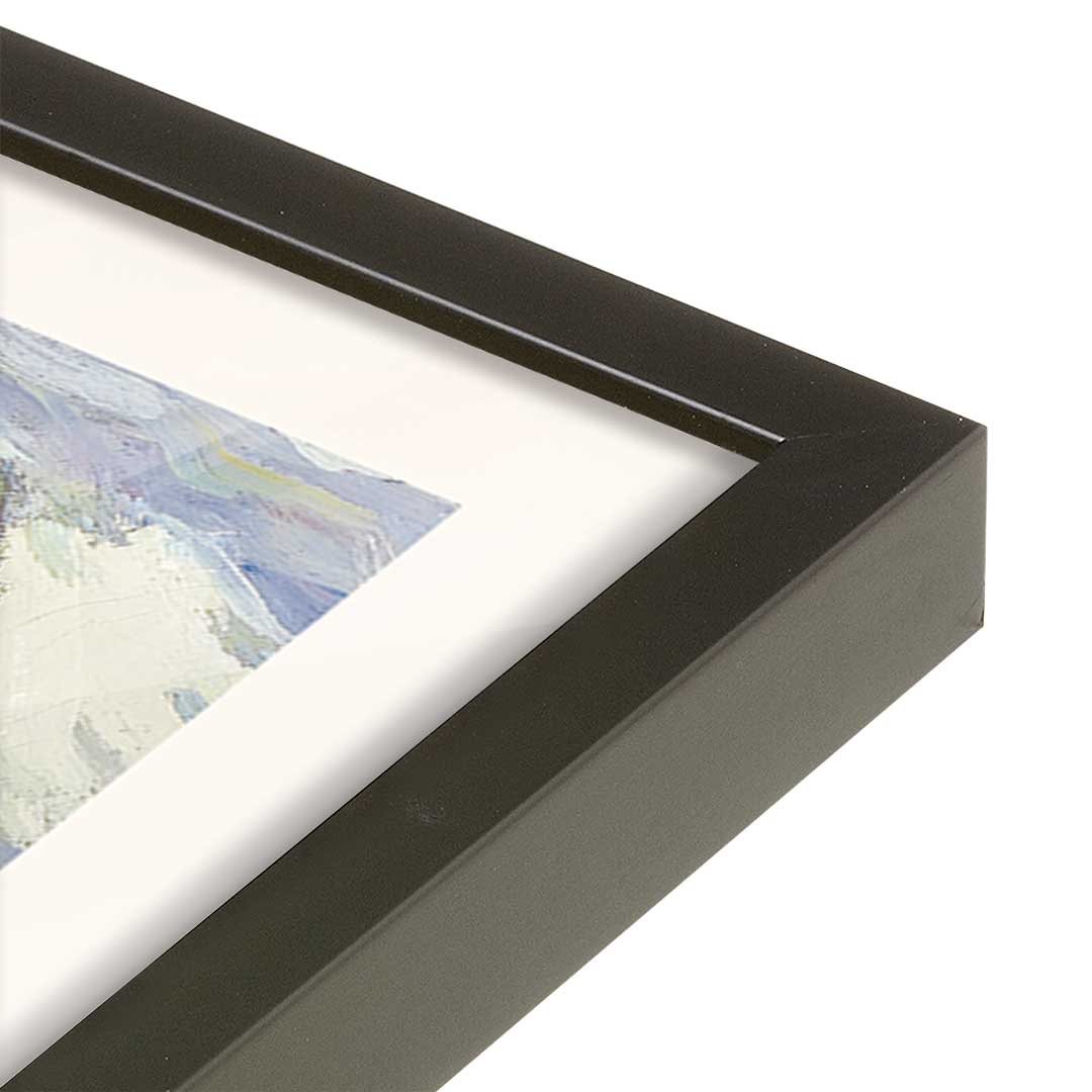 [Color:Satin Black], Picture of art in a Satin Black frame at an angle