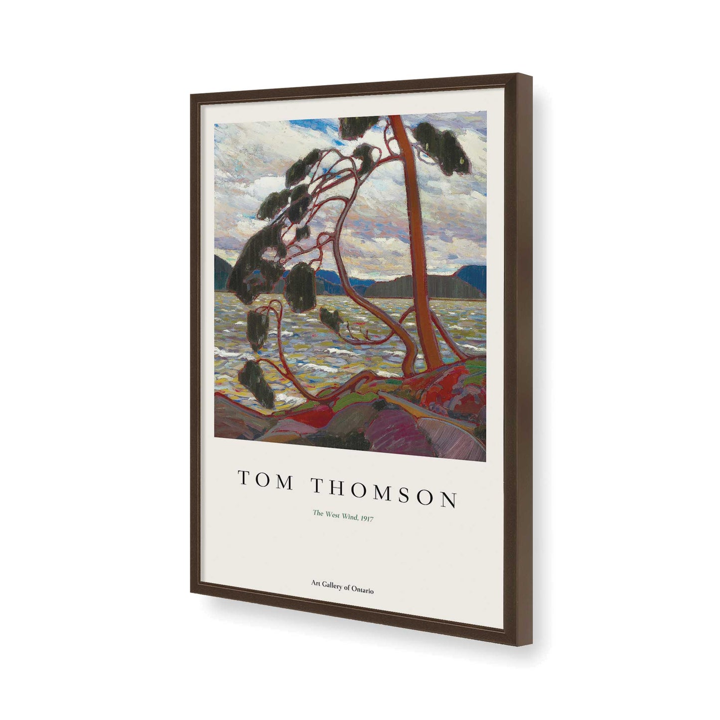 [Color:Brown], Picture of art in a Brown frame of the corner