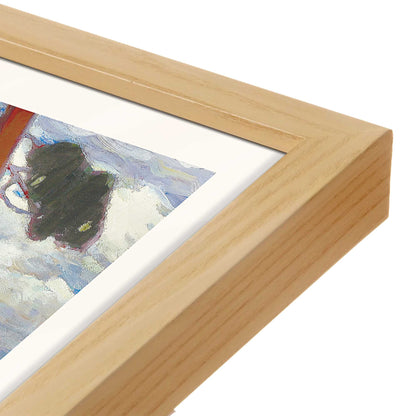 [Color:American Maple], Picture of art in a American Maple frame at an angle