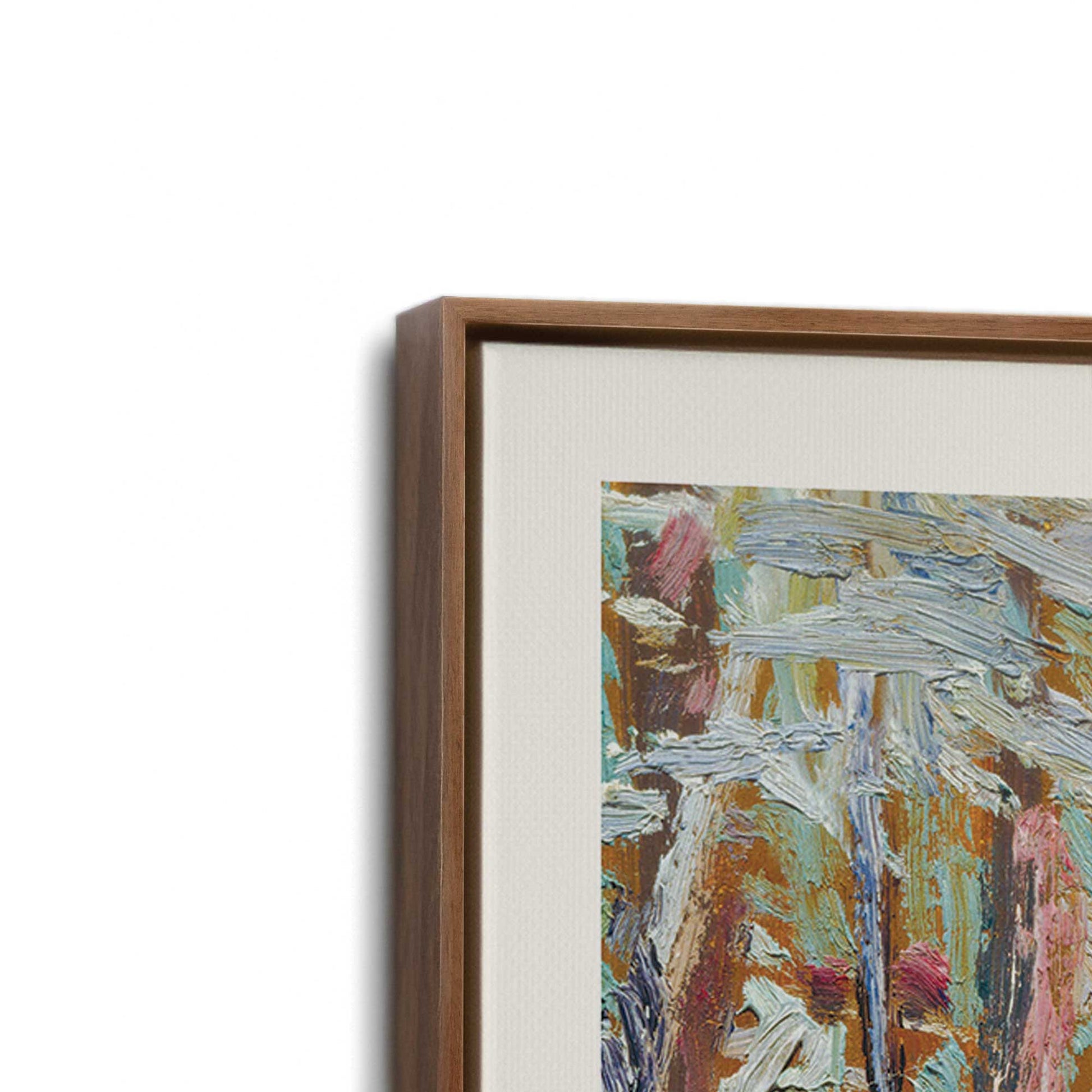 [Color:Walnut], Picture of art in a Walnut frame at an angle