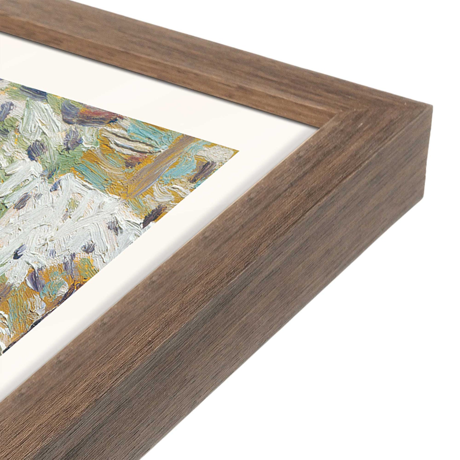[Color:Walnut], Picture of art in a Walnut frame at an angle