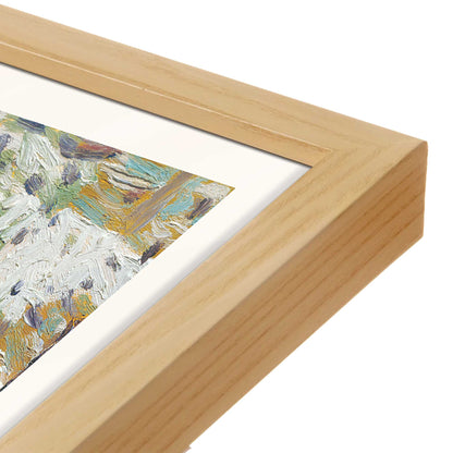 [Color:American Maple], Picture of art in a American Maple frame at an angle