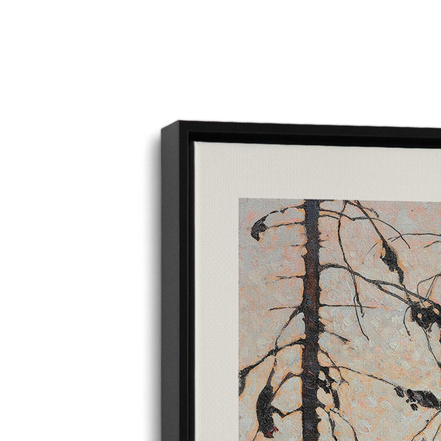 [Color:Satin Black], Picture of art in a Satin Black frame at an angle