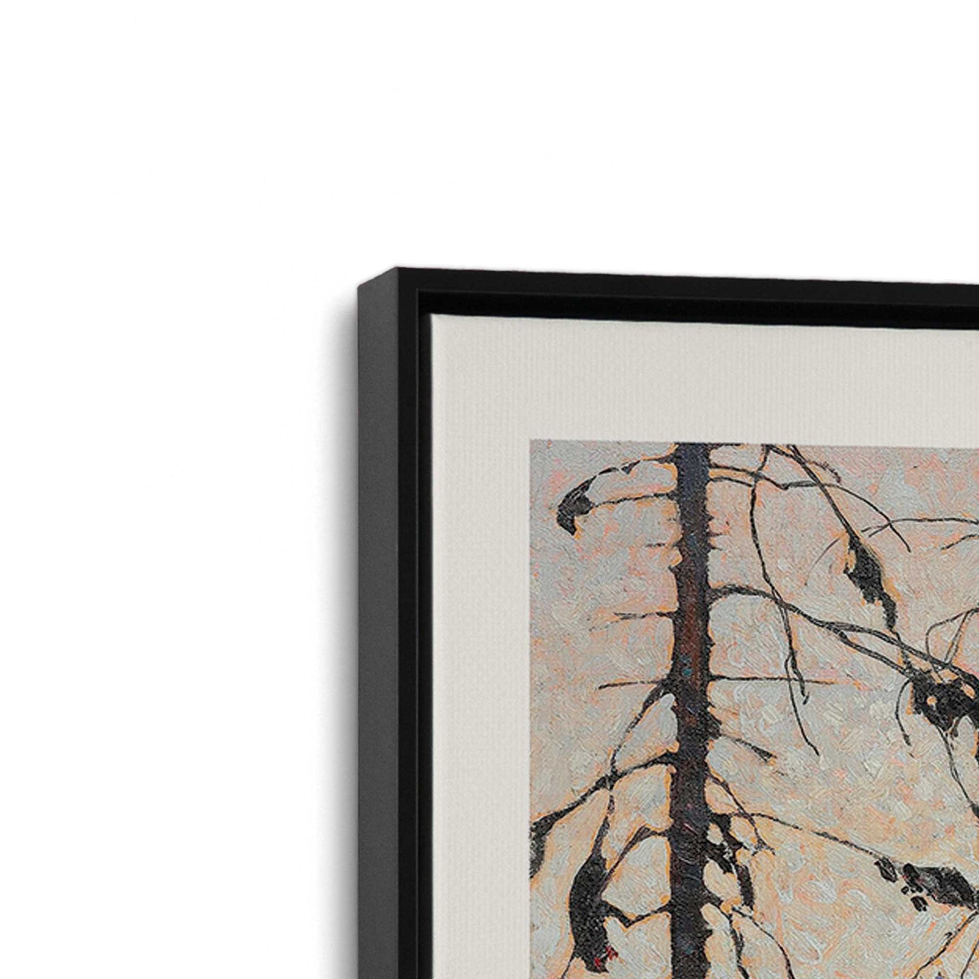 [Color:Satin Black], Picture of art in a Satin Black frame at an angle