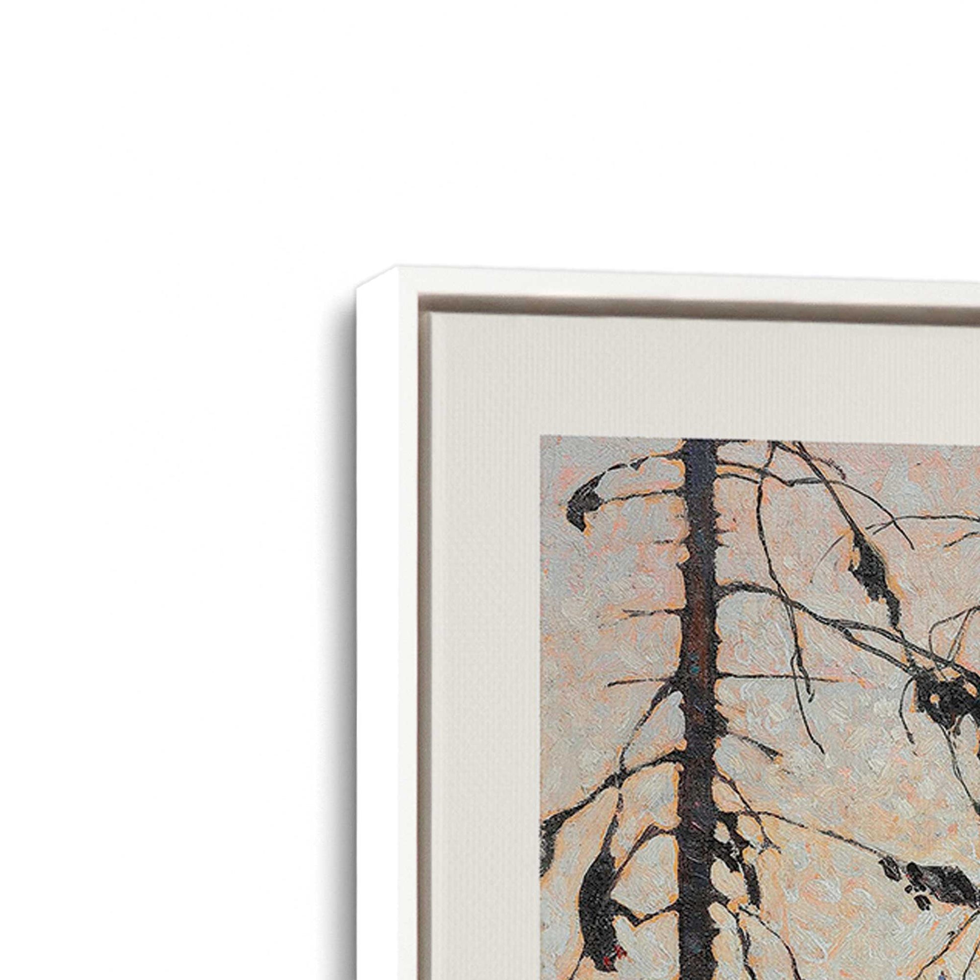 [Color:Opaque White], Picture of art in a White frame at an angle