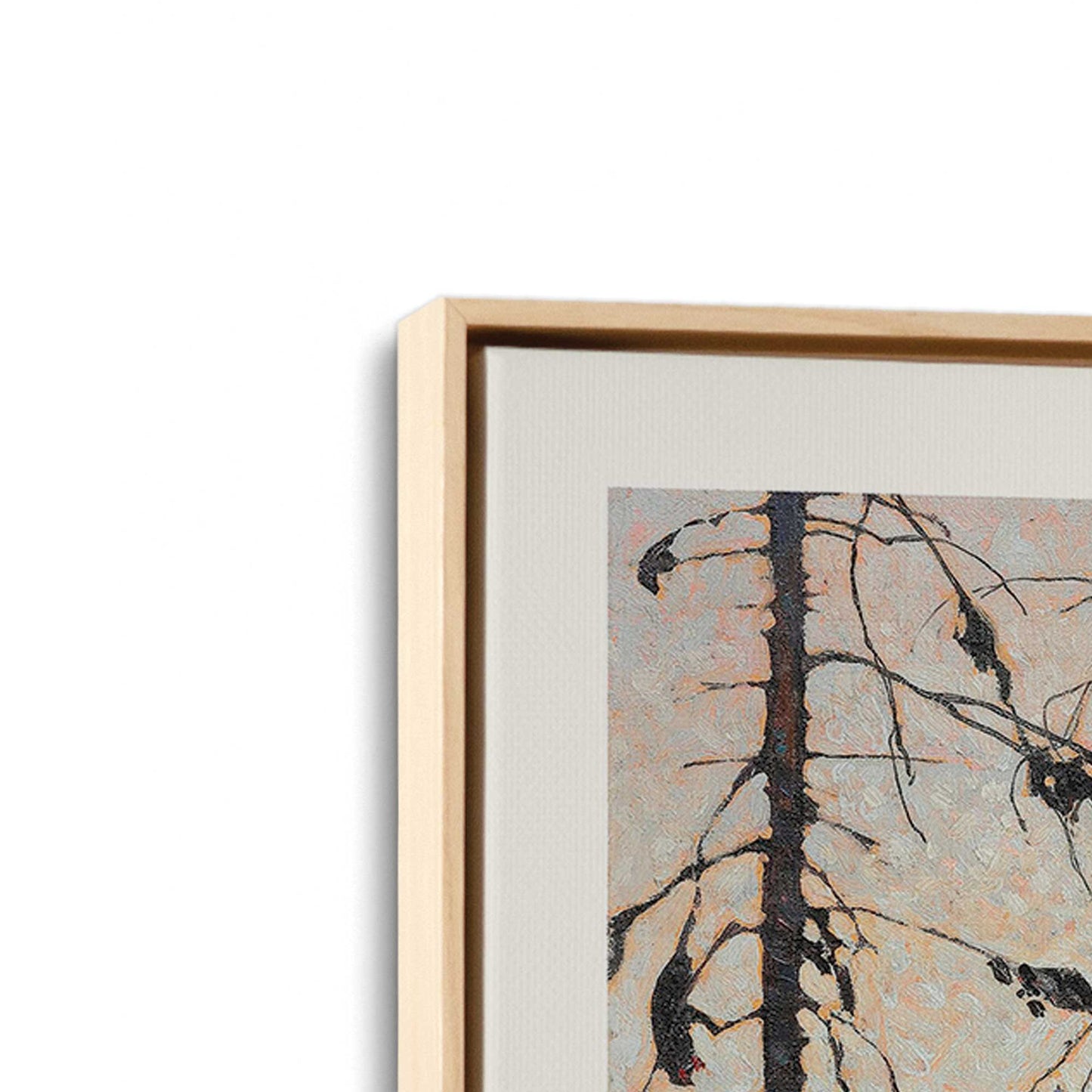 [Color:American Maple], Picture of art in a American Maple frame at an angle