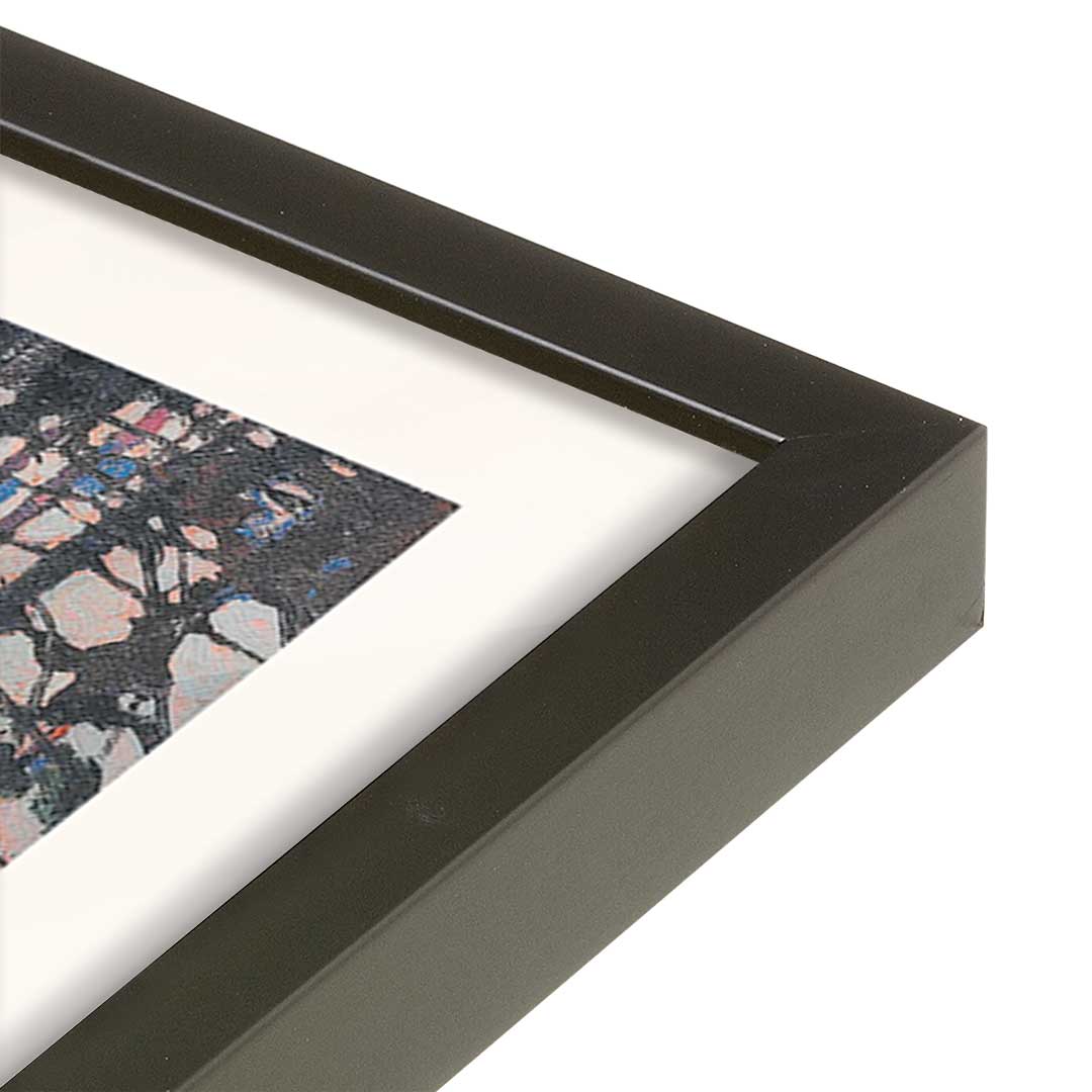 [Color:Satin Black], Picture of art in a Satin Black frame at an angle