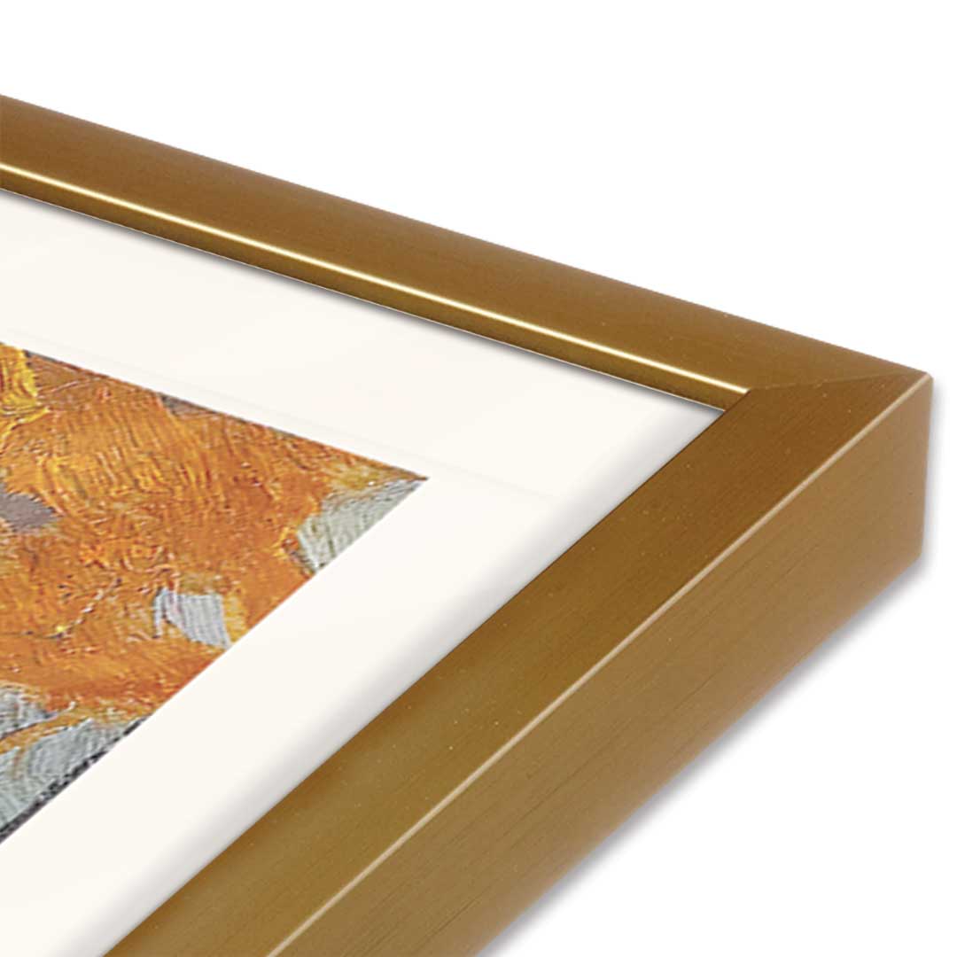 [Color:Polished Gold], Picture of art in a Polished Gold frame at an angle