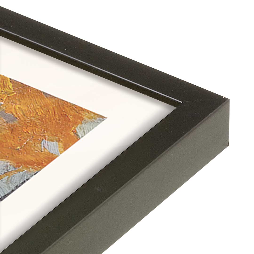 [Color:Satin Black], Picture of art in a Satin Black frame at an angle