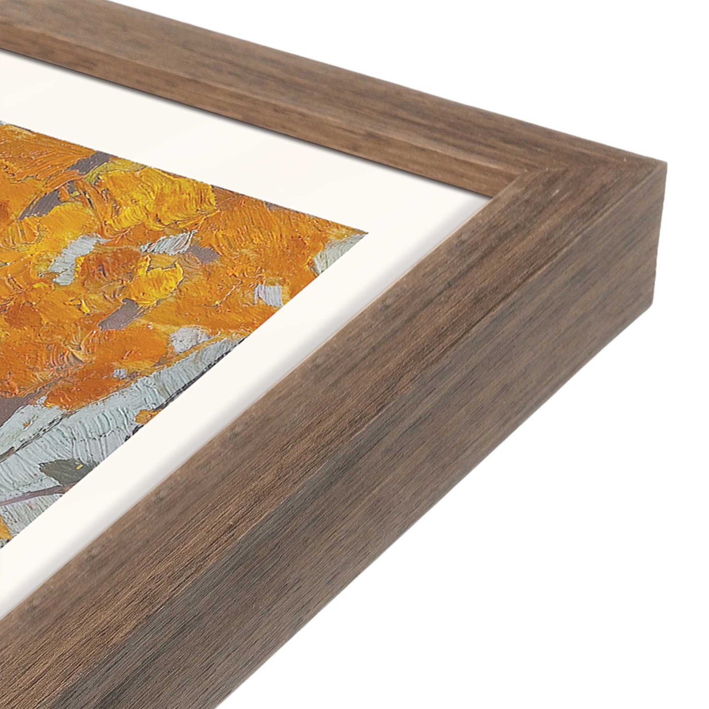 [Color:Walnut], Picture of art in a Walnut frame at an angle