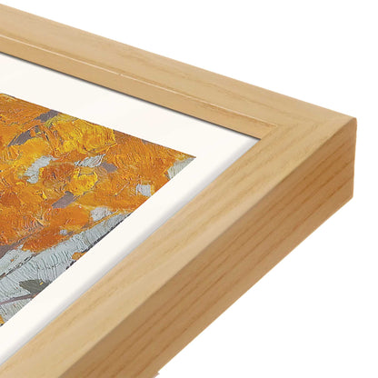 [Color:American Maple], Picture of art in a American Maple frame at an angle