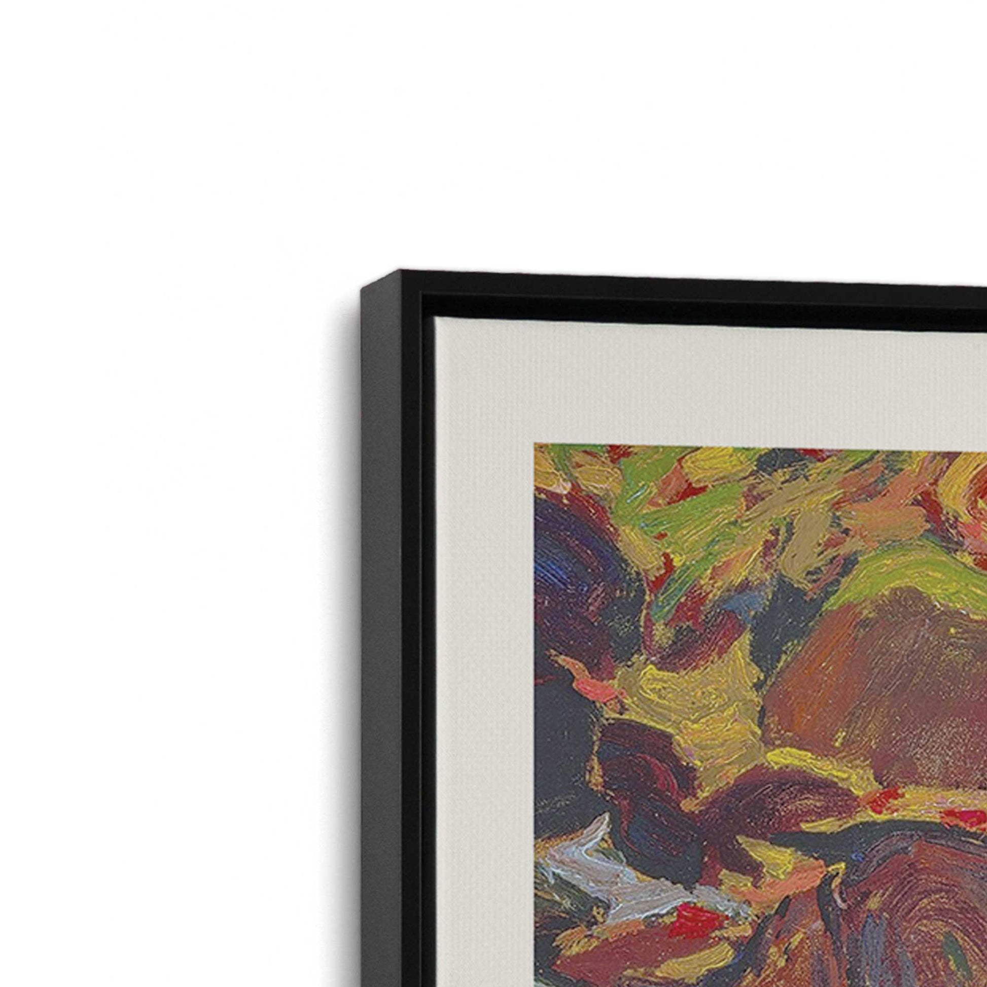 [Color:Satin Black], Picture of art in a Satin Black frame at an angle