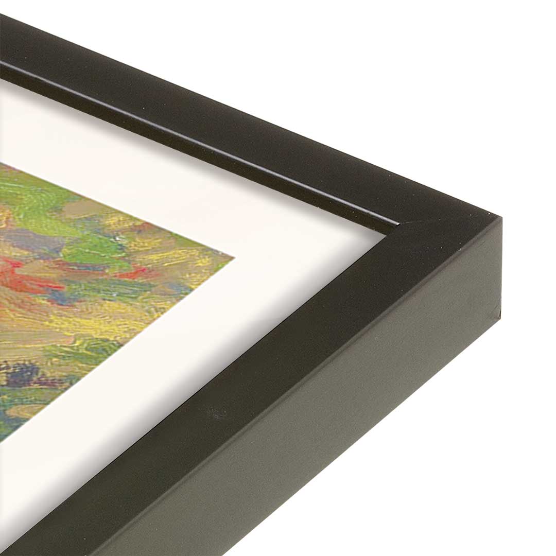 [Color:Satin Black], Picture of art in a Satin Black frame at an angle