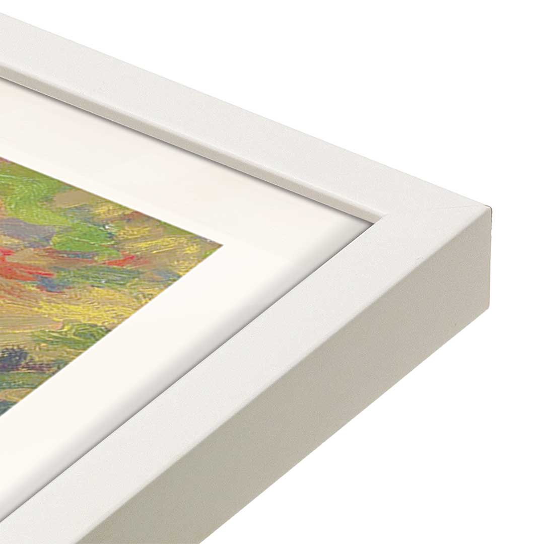 [Color:Opaque White], Picture of art in a Opaque White frame at an angle