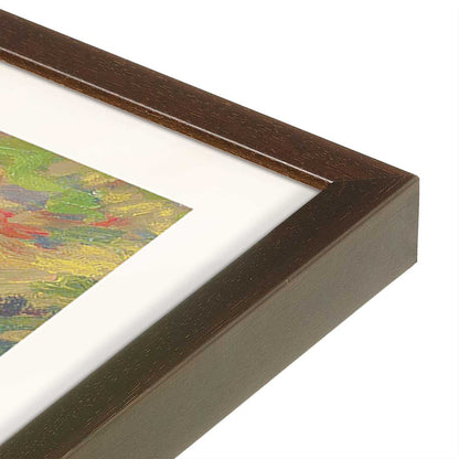 [Color:Brown], Picture of art in a Brown frame at an angle
