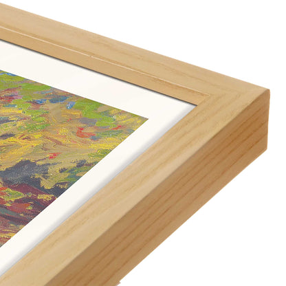 [Color:American Maple], Picture of art in a American Maple frame at an angle