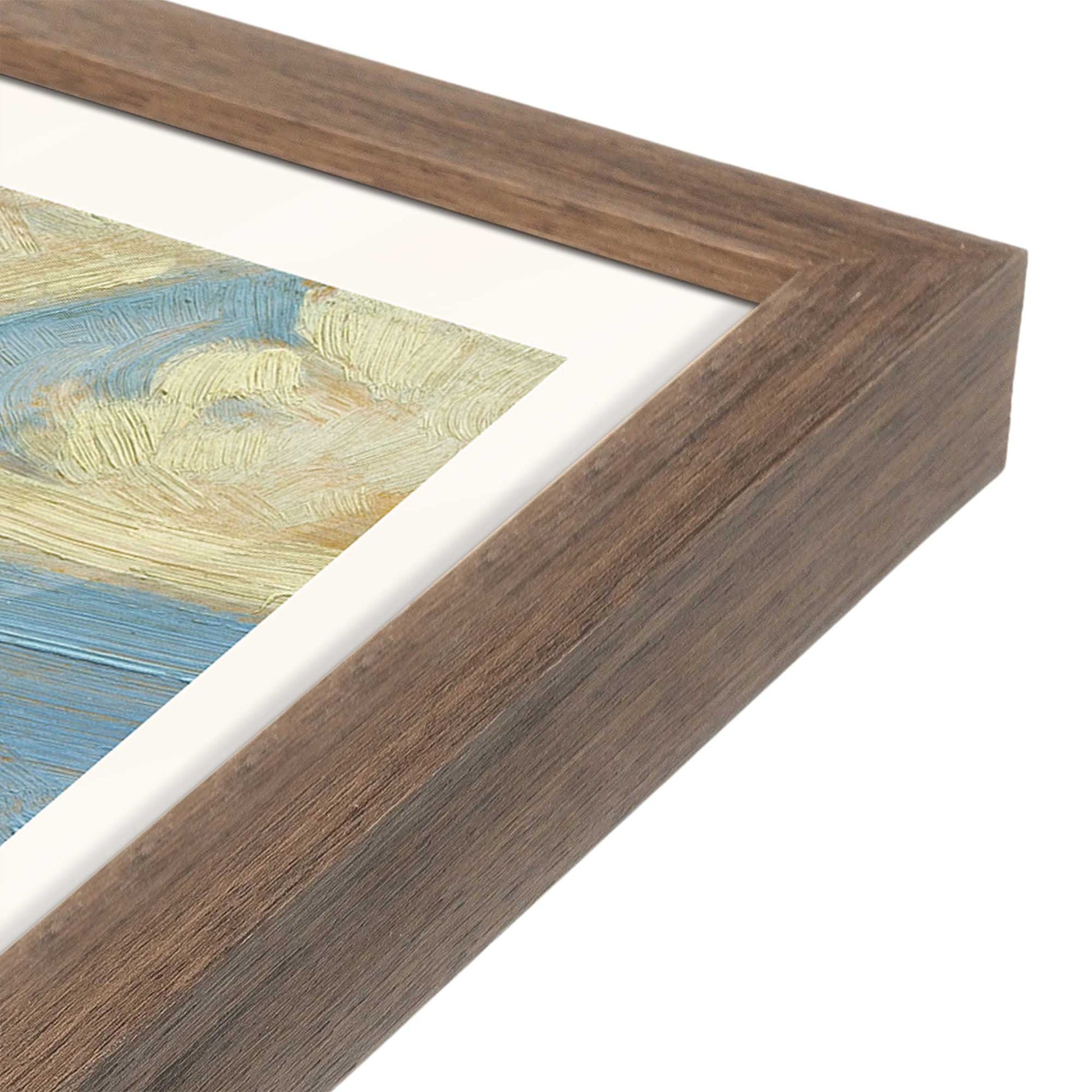 [Color:Walnut], Picture of art in a Walnut frame at an angle