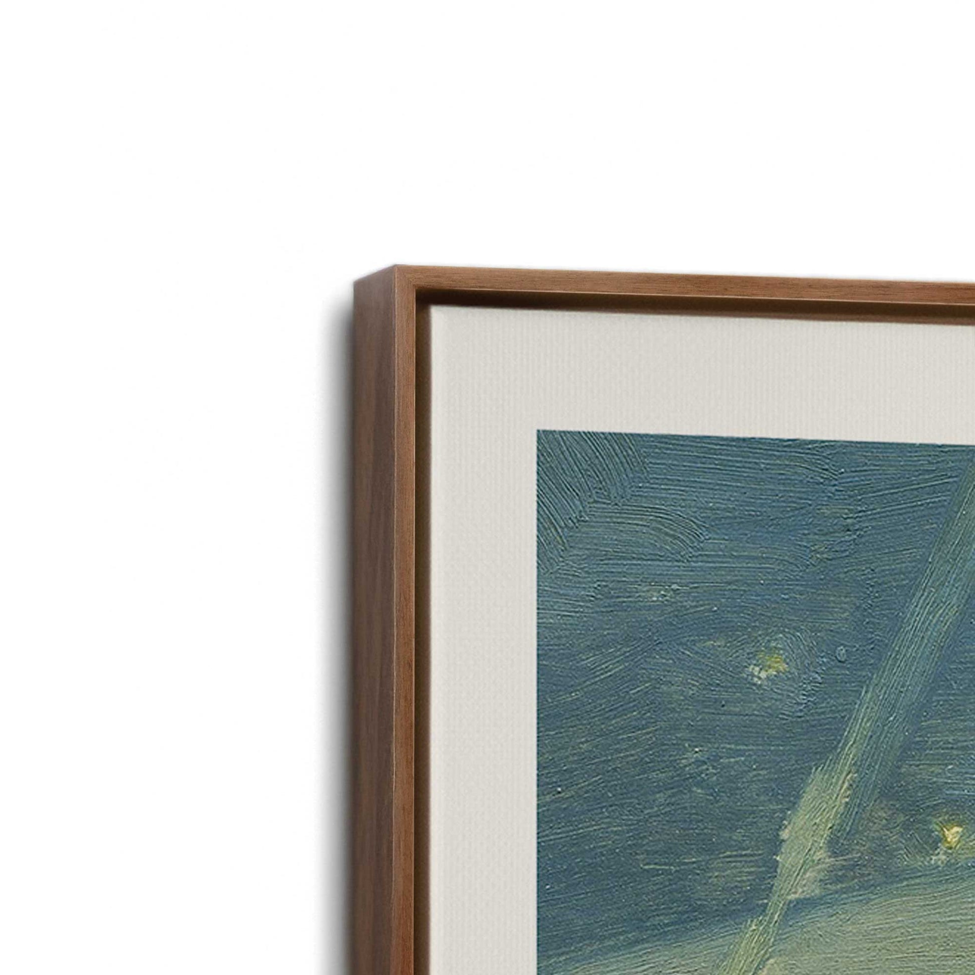 [Color:Walnut], Picture of art in a Walnut frame at an angle