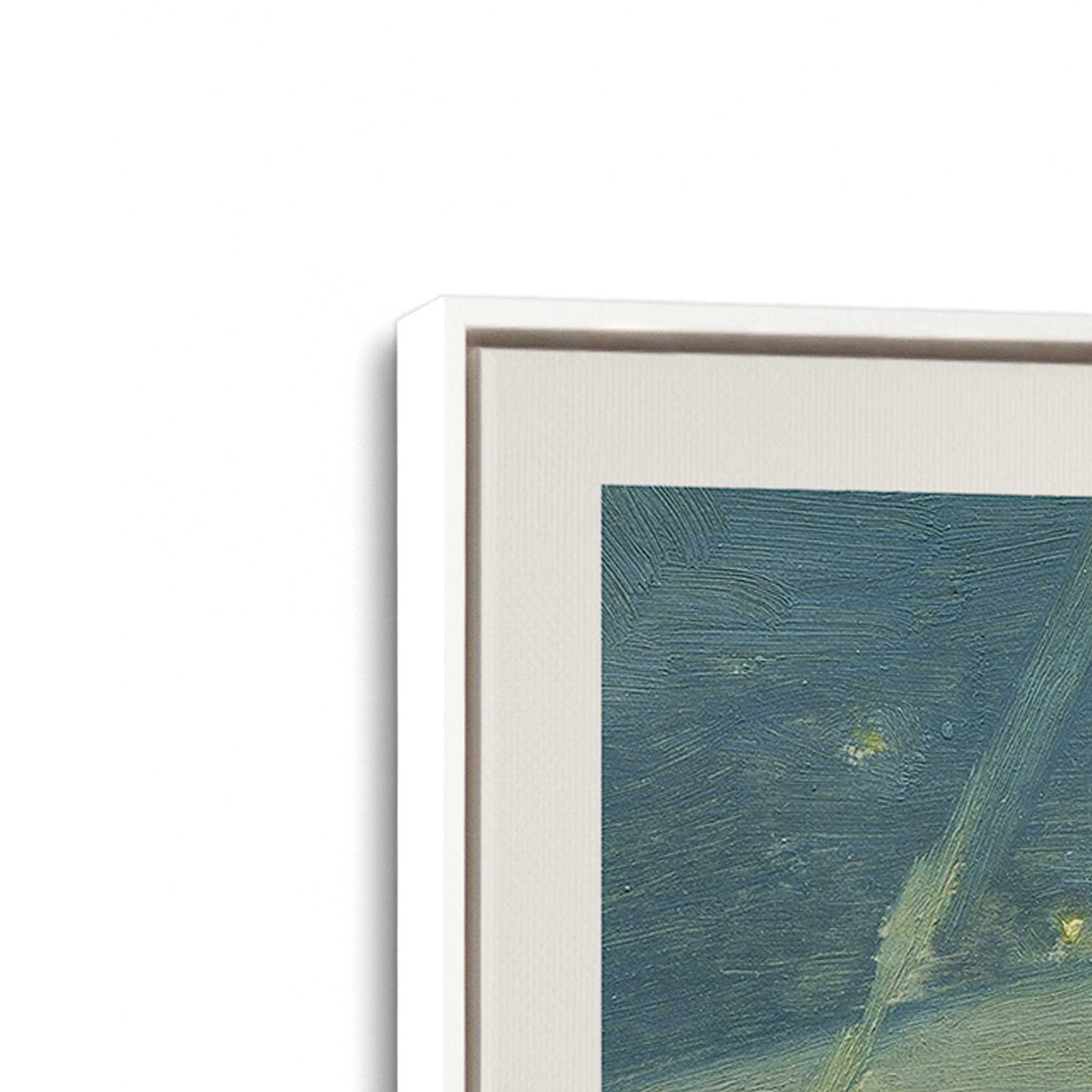 [Color:Opaque White], Picture of art in a White frame at an angle