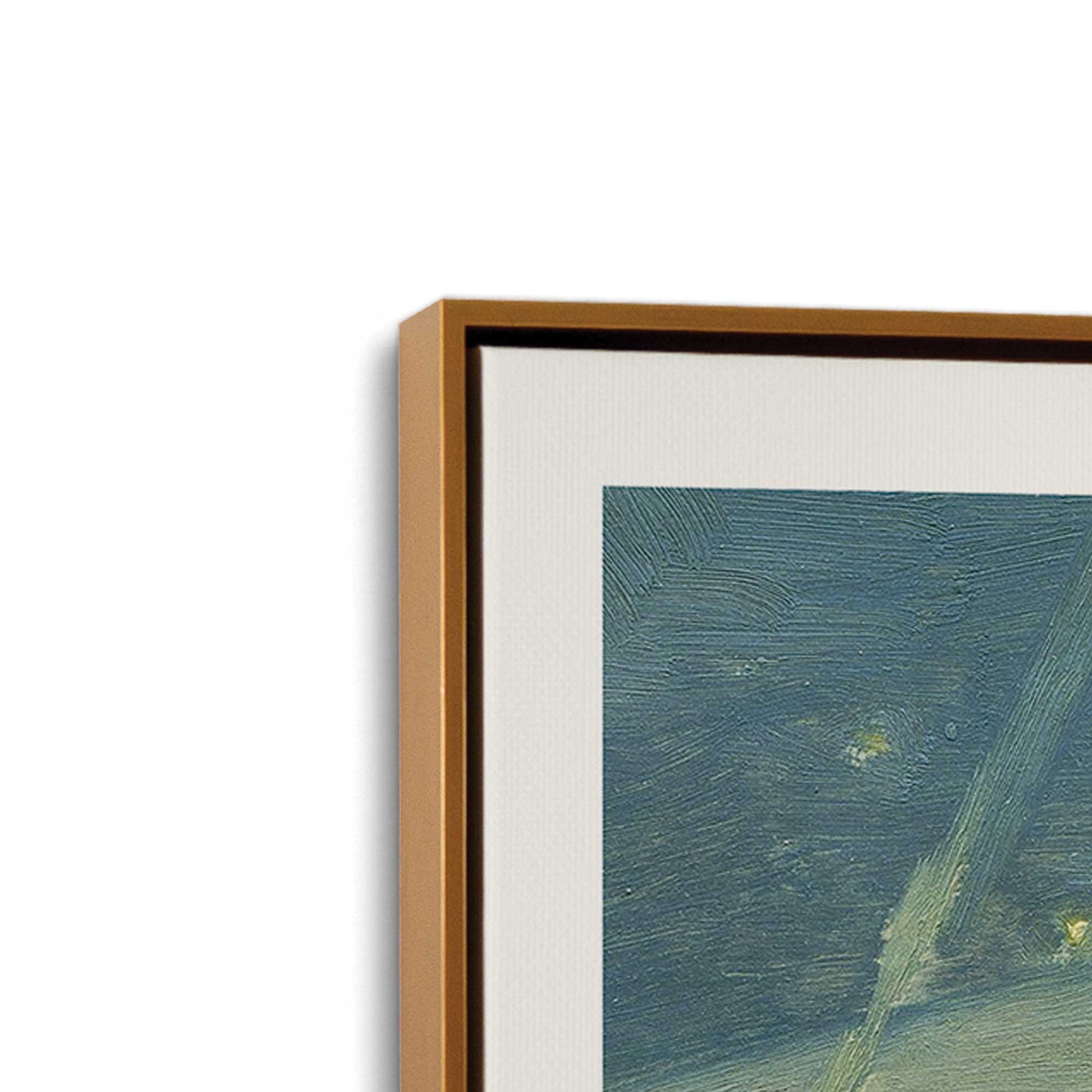 [Color:Polished Gold], Picture of art in a Polished Gold frame at an angle
