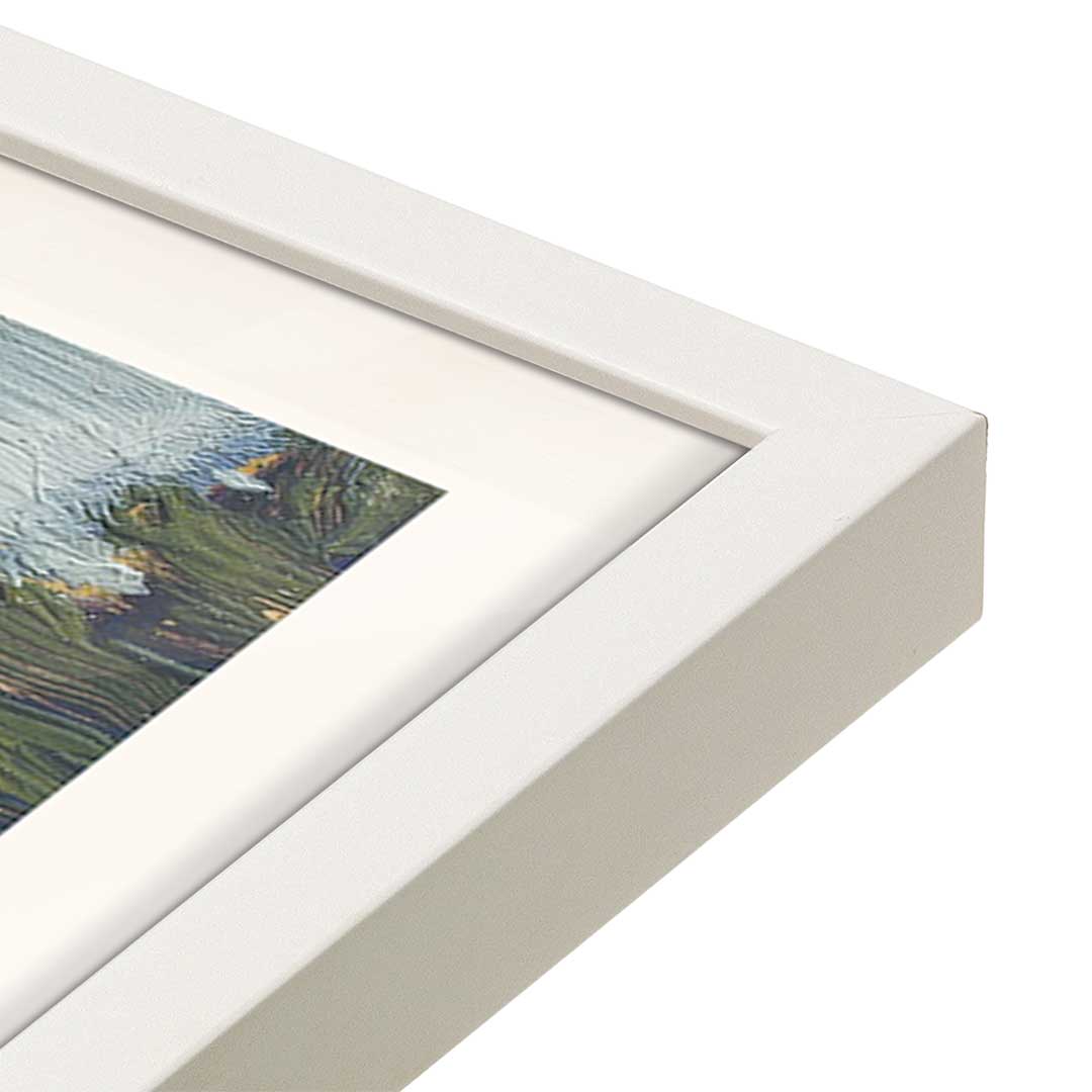 [Color:Opaque White], Picture of art in a Opaque White frame at an angle