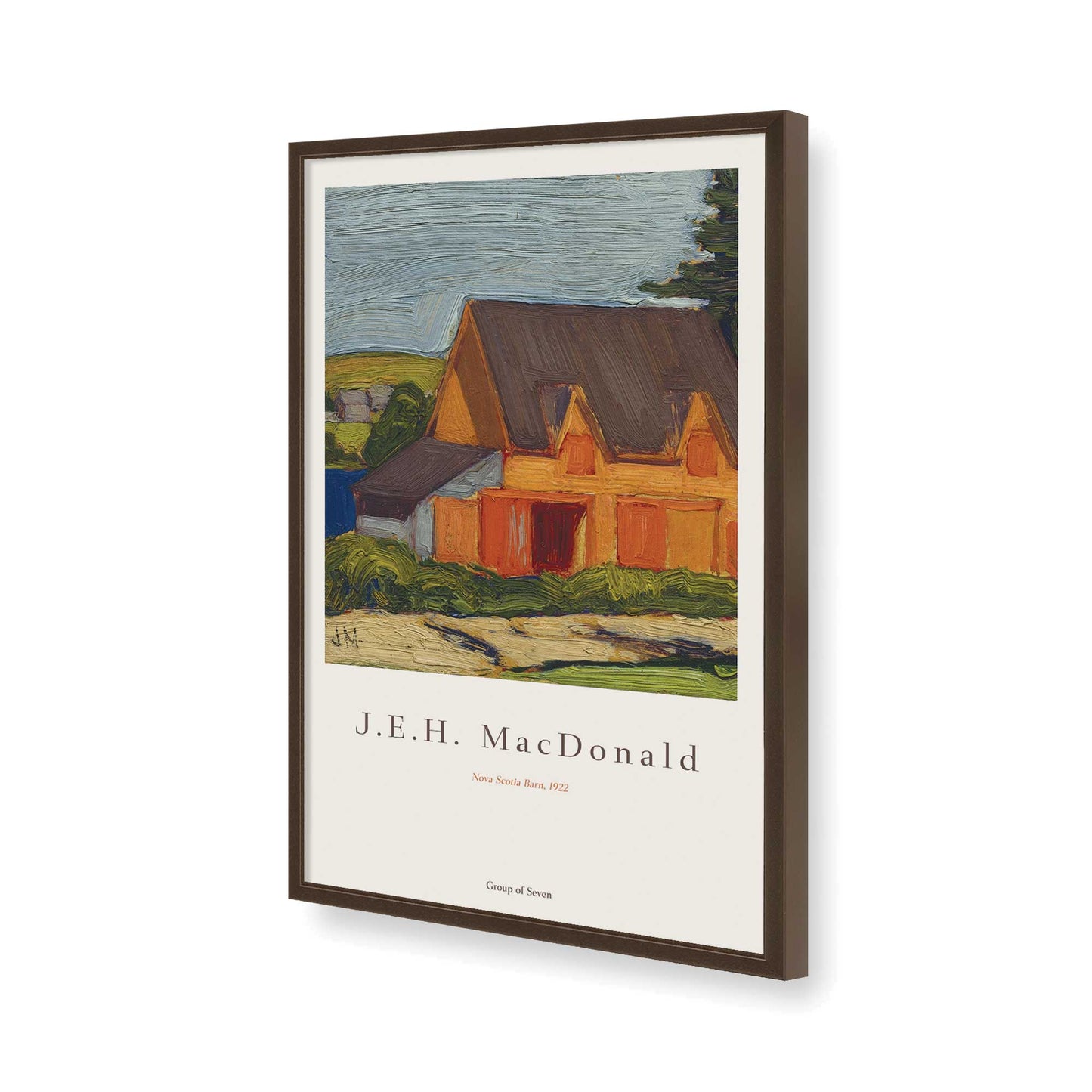 [Color:Brown], Picture of art in a Brown frame of the corner