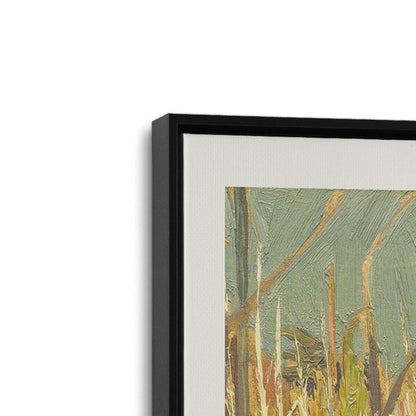 [Color:Satin Black], Picture of art in a Satin Black frame at an angle