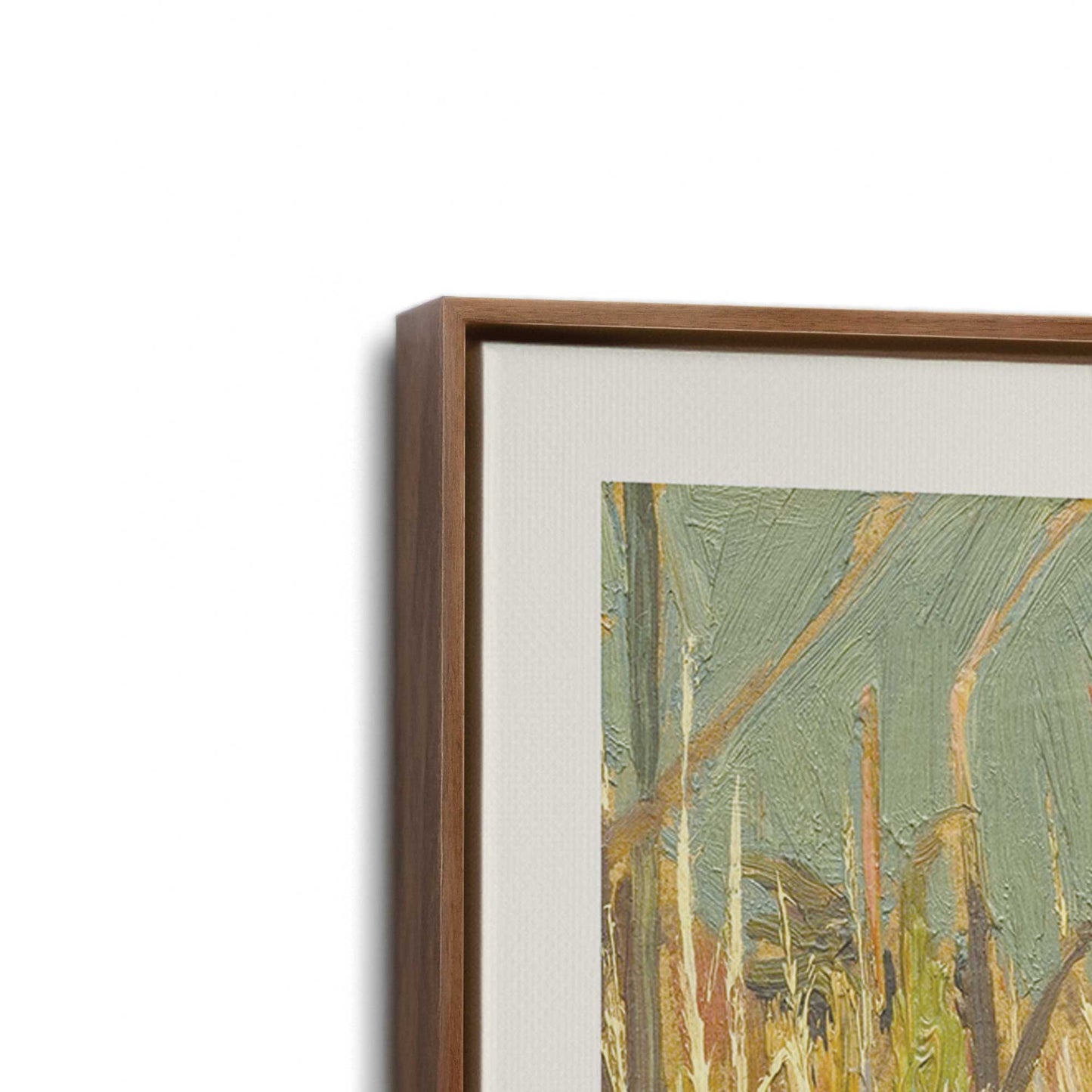 [Color:Walnut], Picture of art in a Walnut frame at an angle
