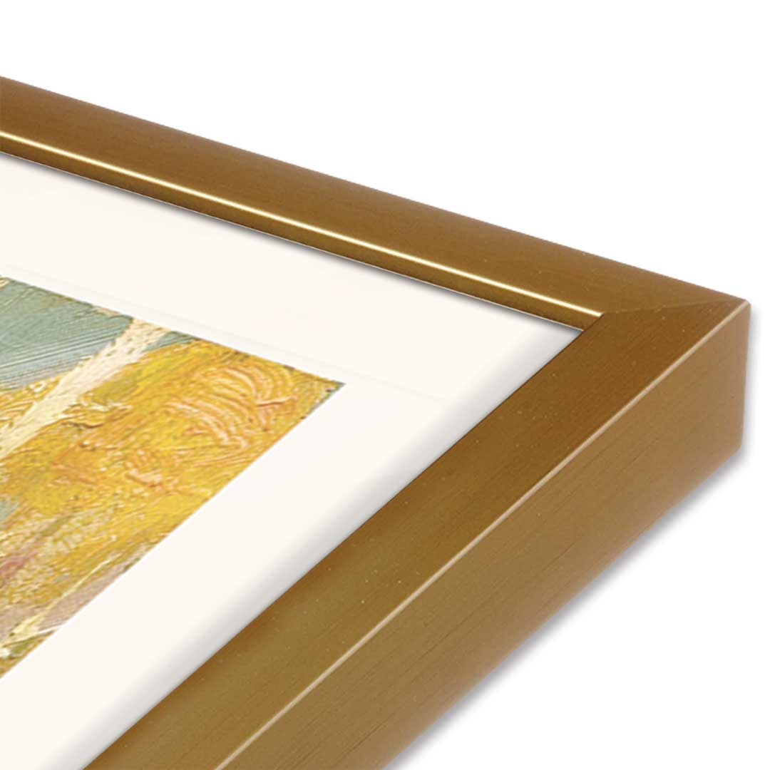 [Color:Polished Gold], Picture of art in a Polished Gold frame at an angle