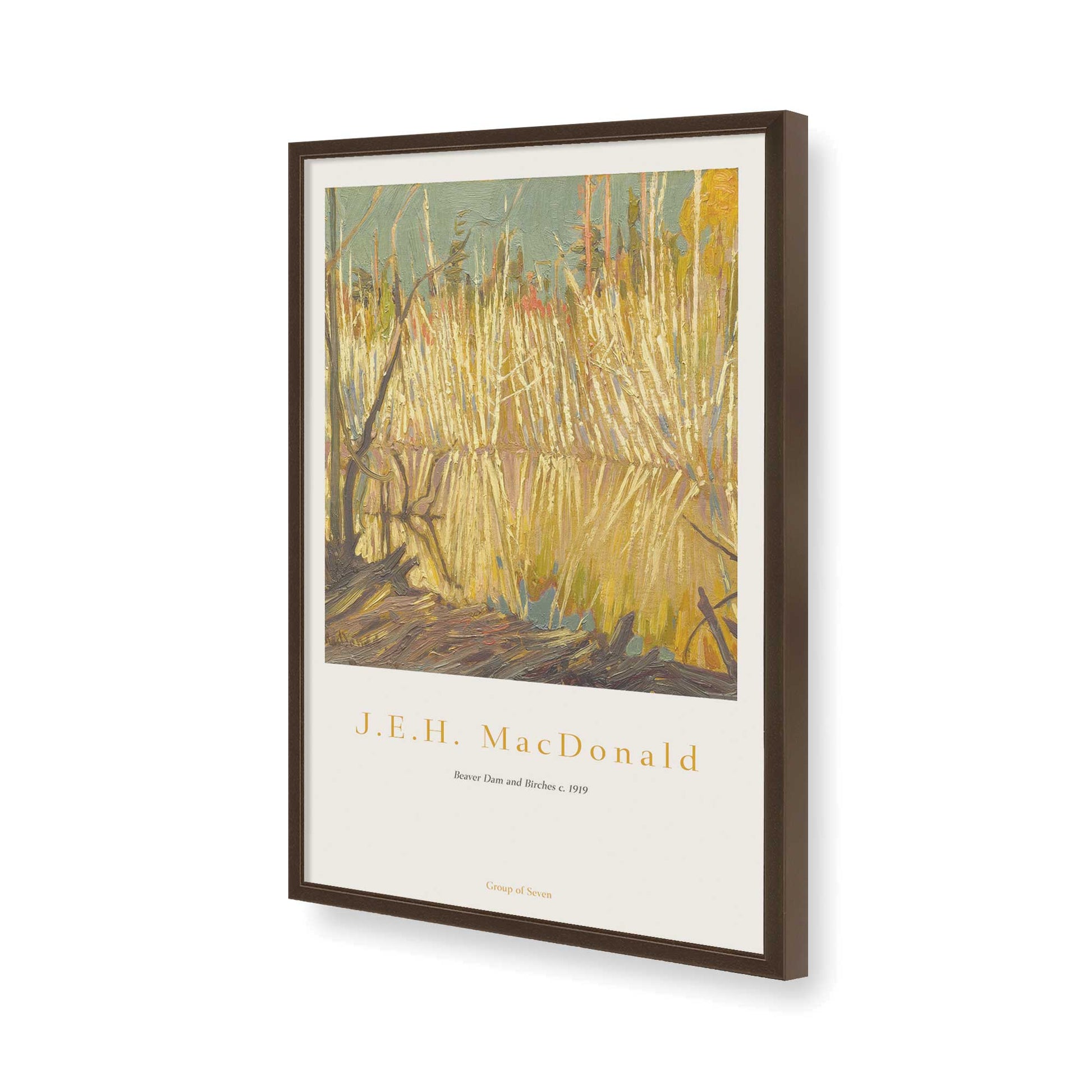 [Color:Brown], Picture of art in a Brown frame of the corner