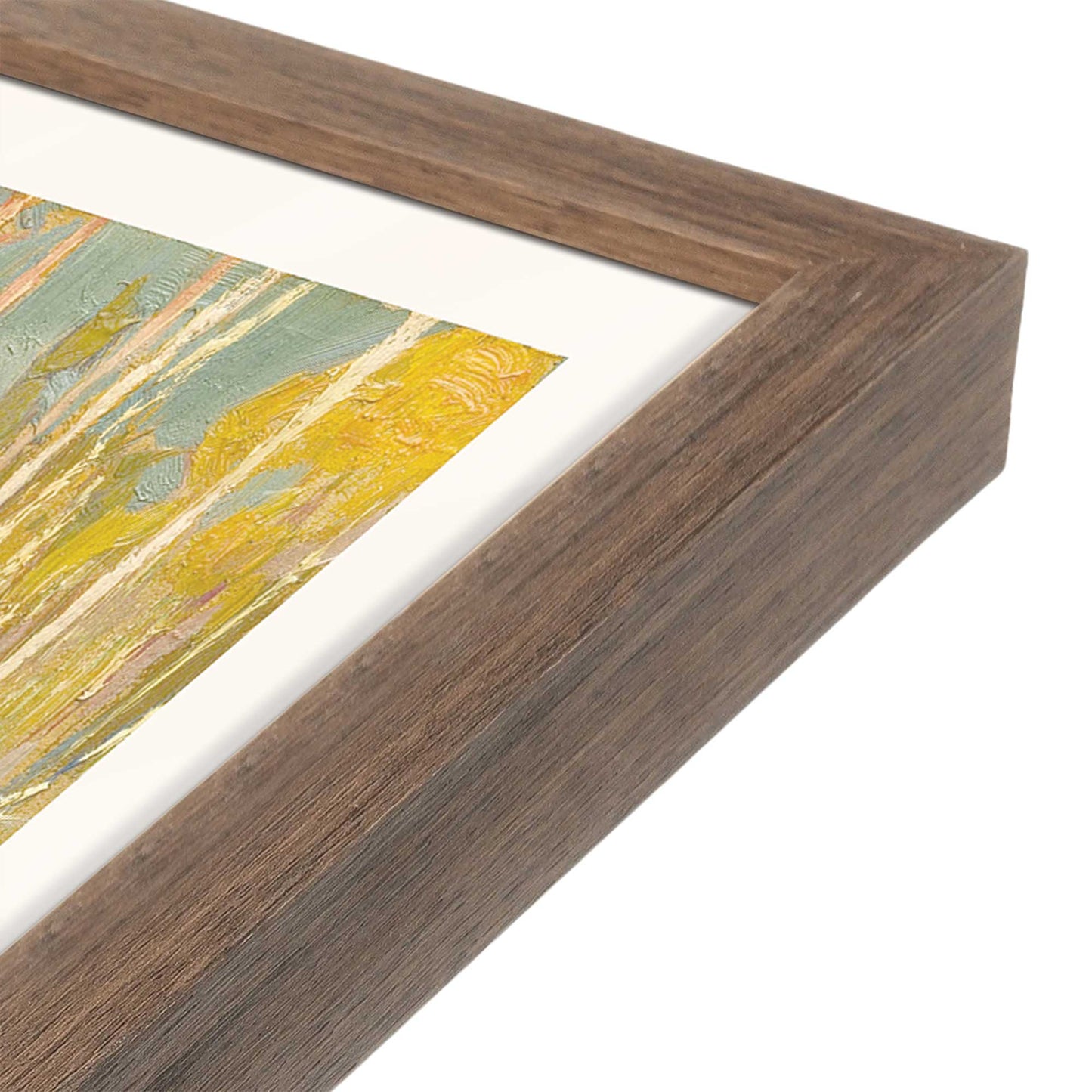 [Color:Walnut], Picture of art in a Walnut frame at an angle
