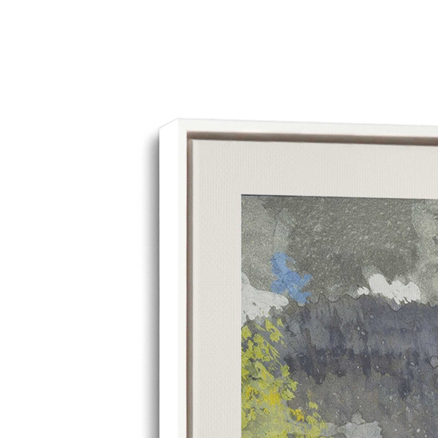 [Color:Opaque White], Picture of art in a White frame at an angle
