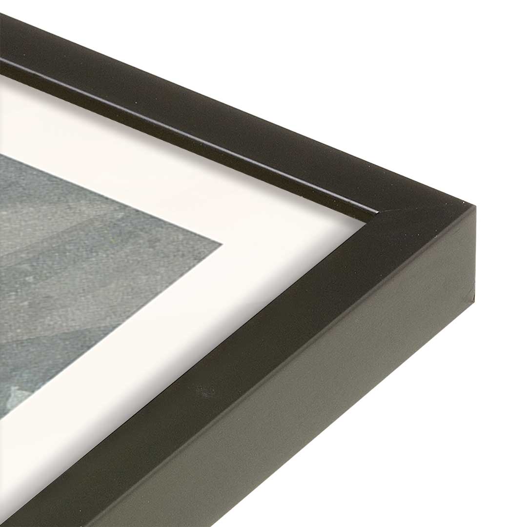 [Color:Satin Black], Picture of art in a Satin Black frame at an angle