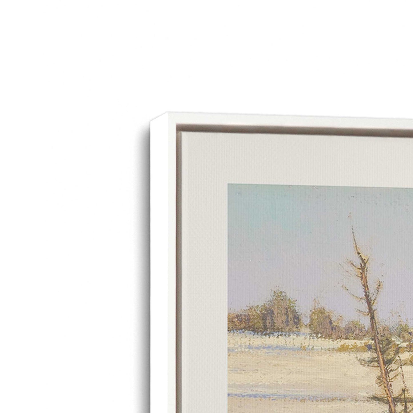 [Color:Opaque White], Picture of art in a White frame at an angle
