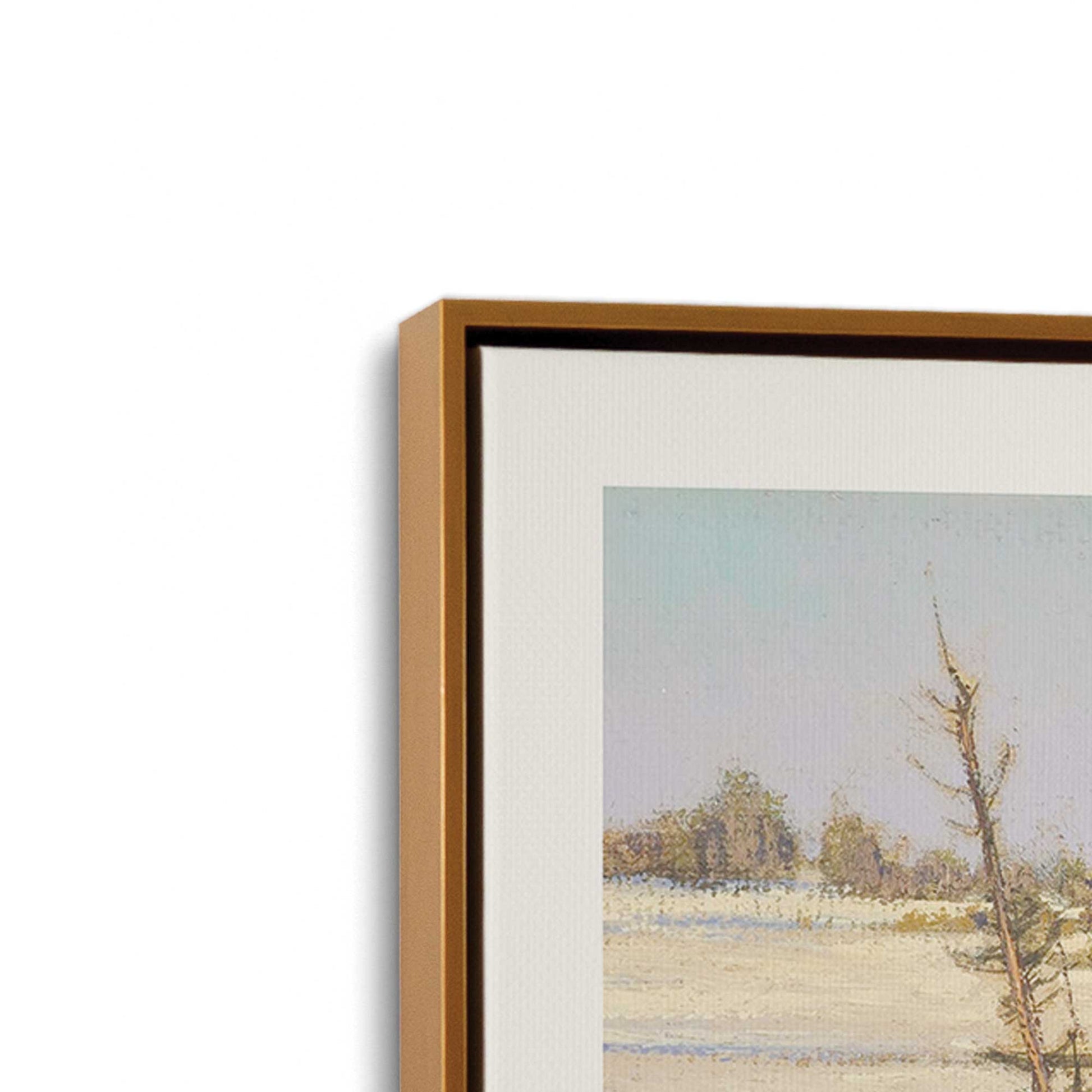 [Color:Polished Gold], Picture of art in a Polished Gold frame at an angle