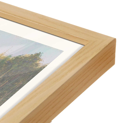 [Color:American Maple], Picture of art in a American Maple frame at an angle