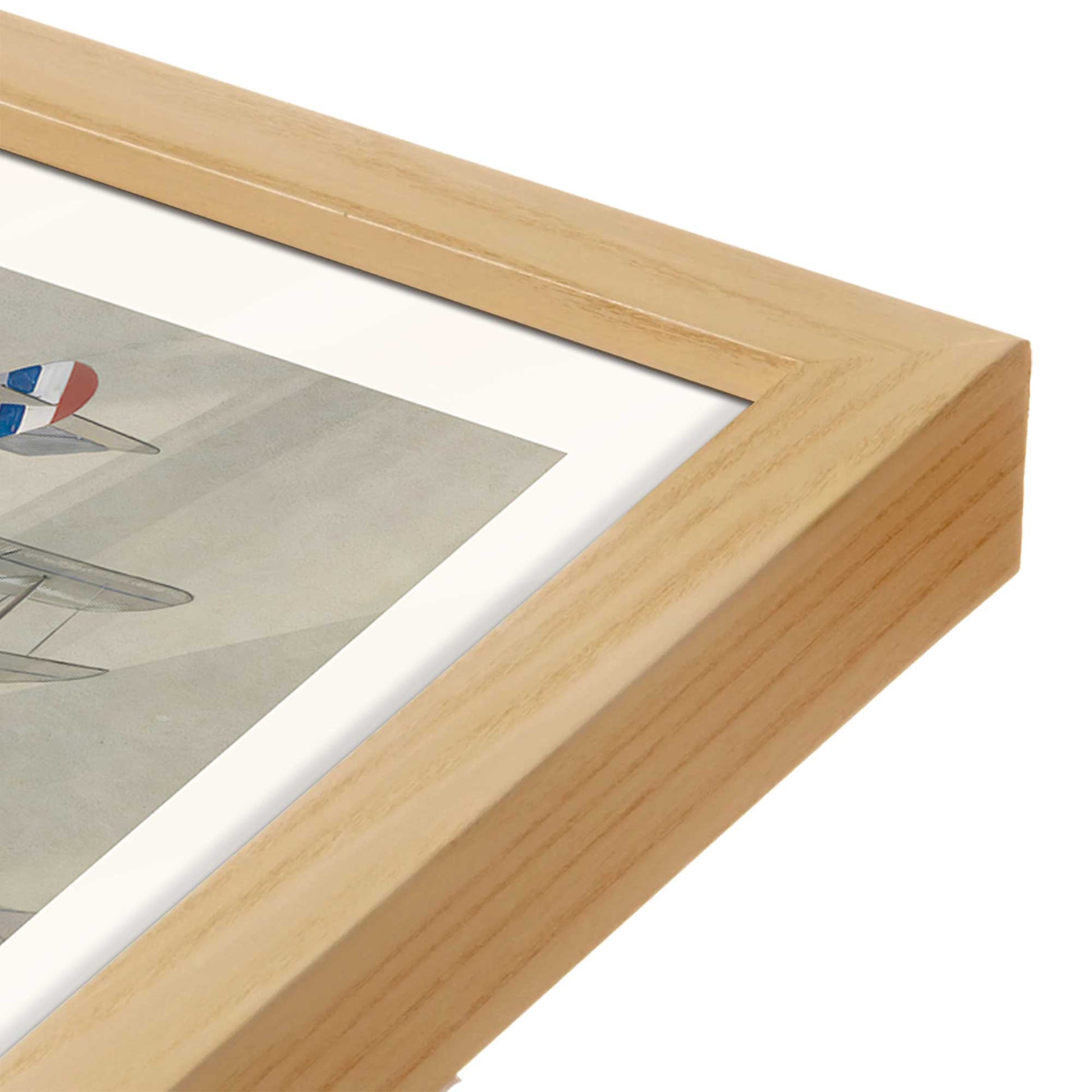[Color:American Maple], Picture of art in a American Maple frame at an angle
