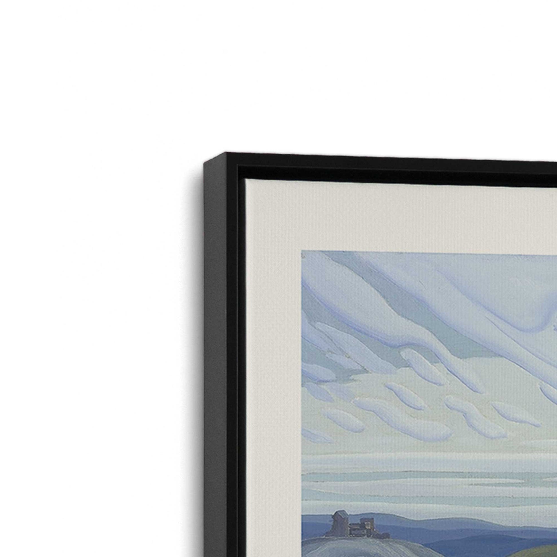 [Color:Satin Black], Picture of art in a Satin Black frame at an angle