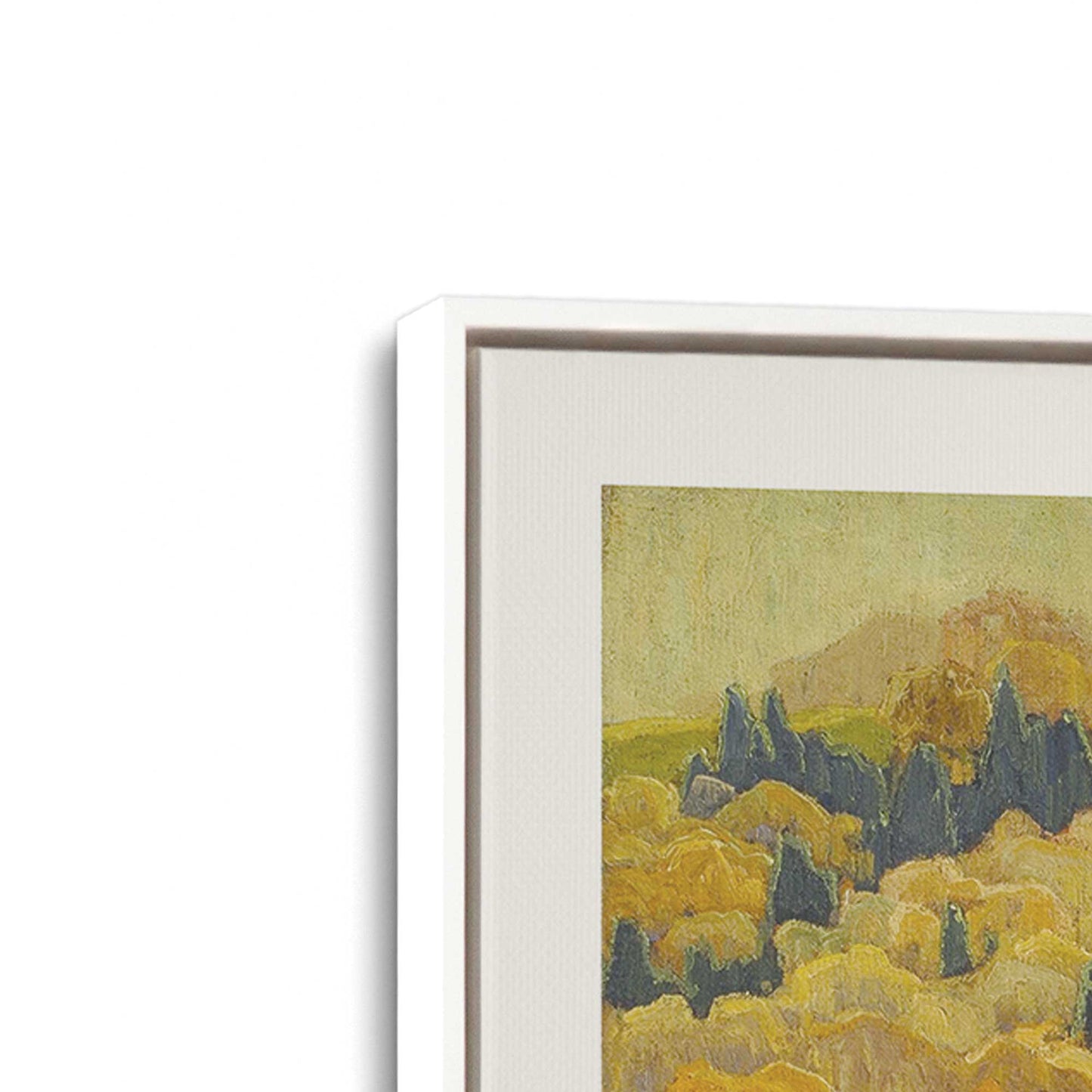 [Color:Opaque White], Picture of art in a White frame at an angle