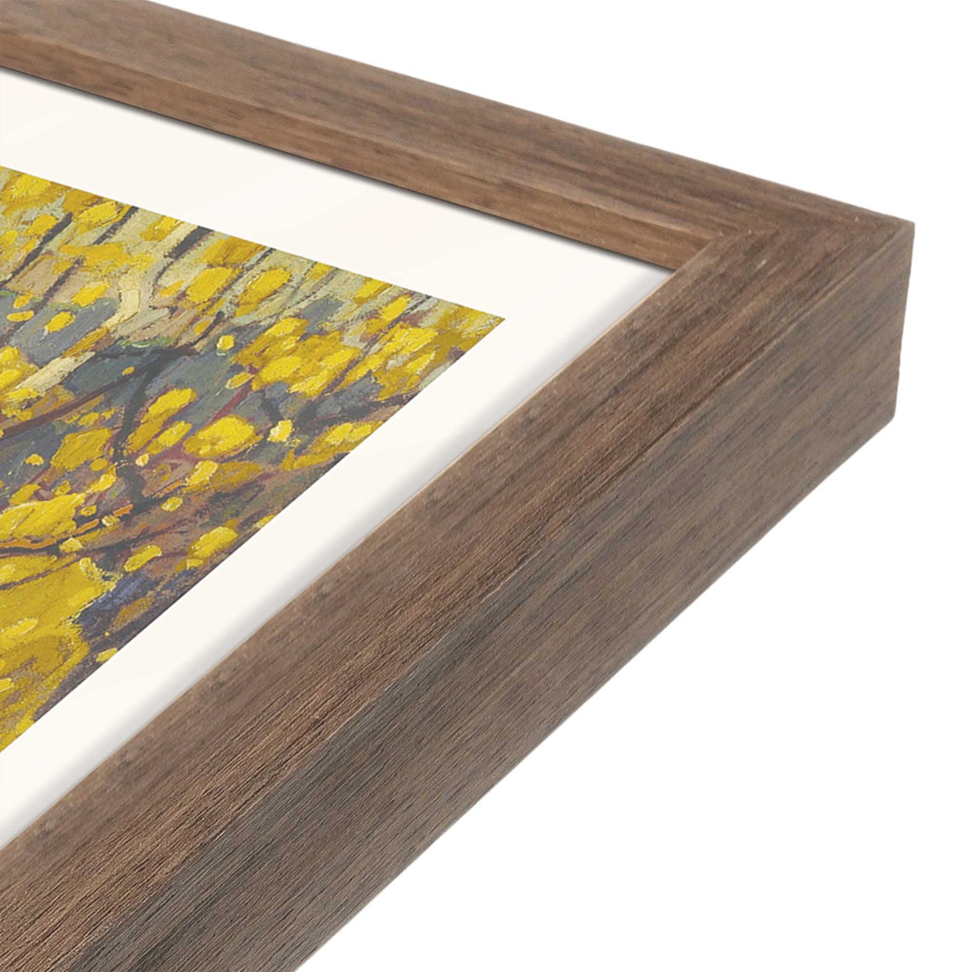 [Color:Walnut], Picture of art in a Walnut frame at an angle