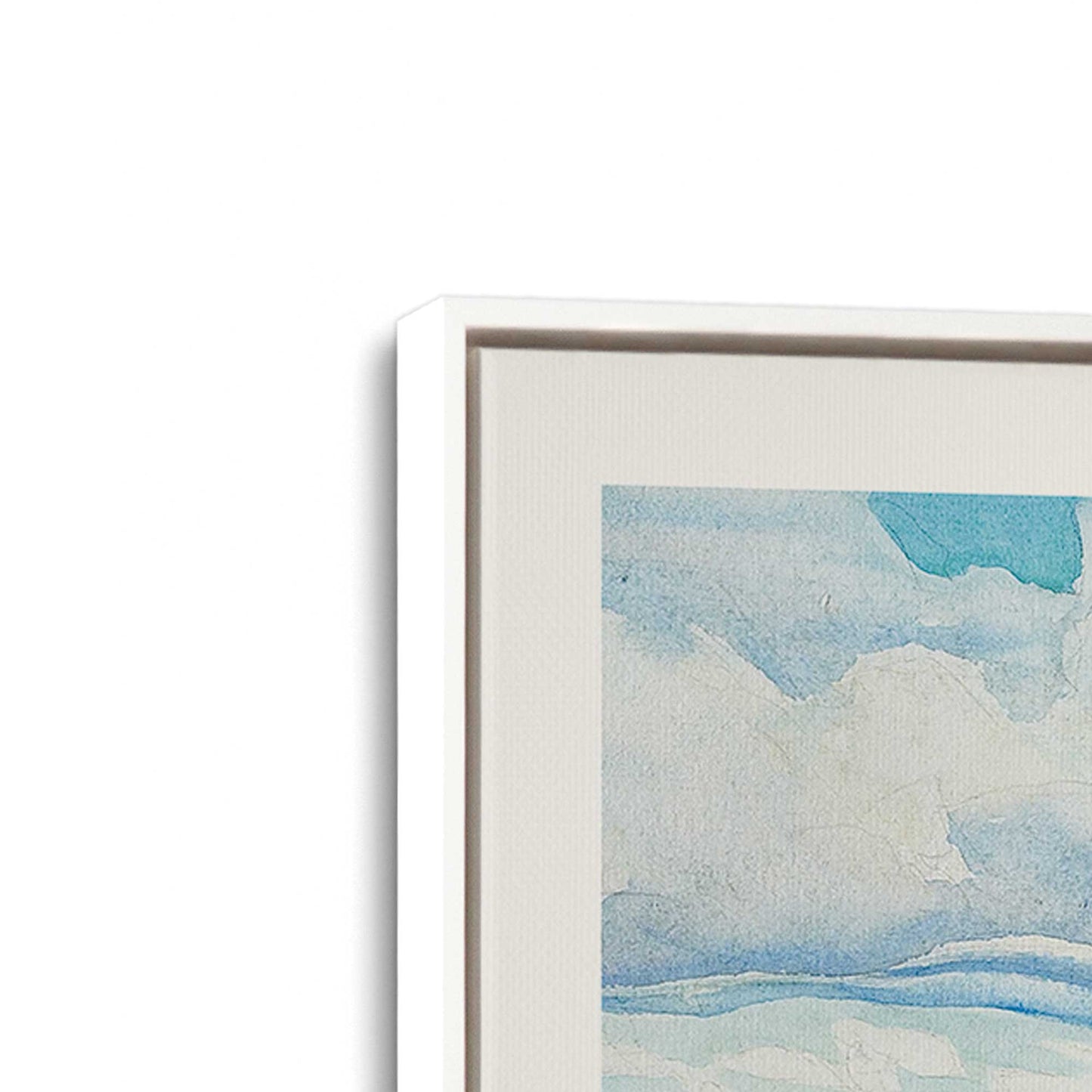 [Color:Opaque White], Picture of art in a White frame at an angle