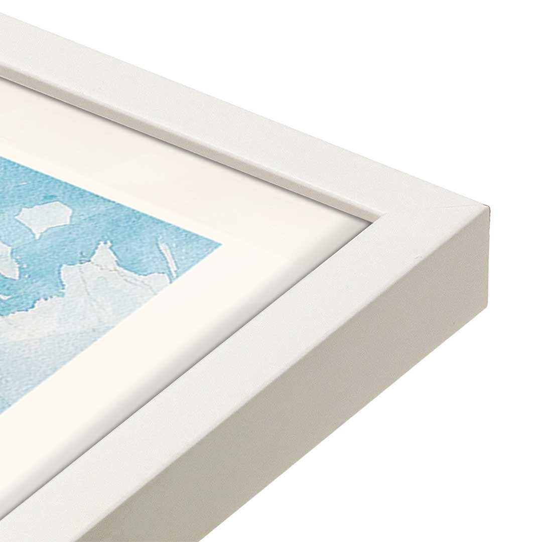 [Color:Opaque White], Picture of art in a Opaque White frame at an angle
