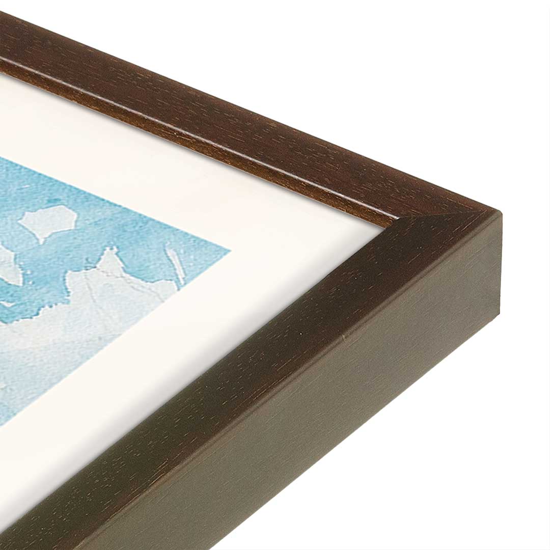 [Color:Brown], Picture of art in a Brown frame at an angle