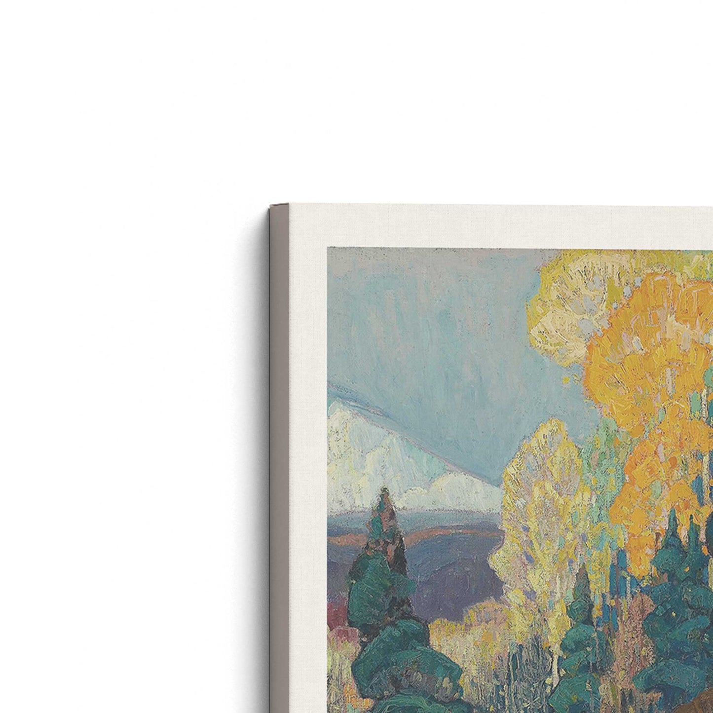 [Color:Stretched Canvas], Picture of the corner of the art