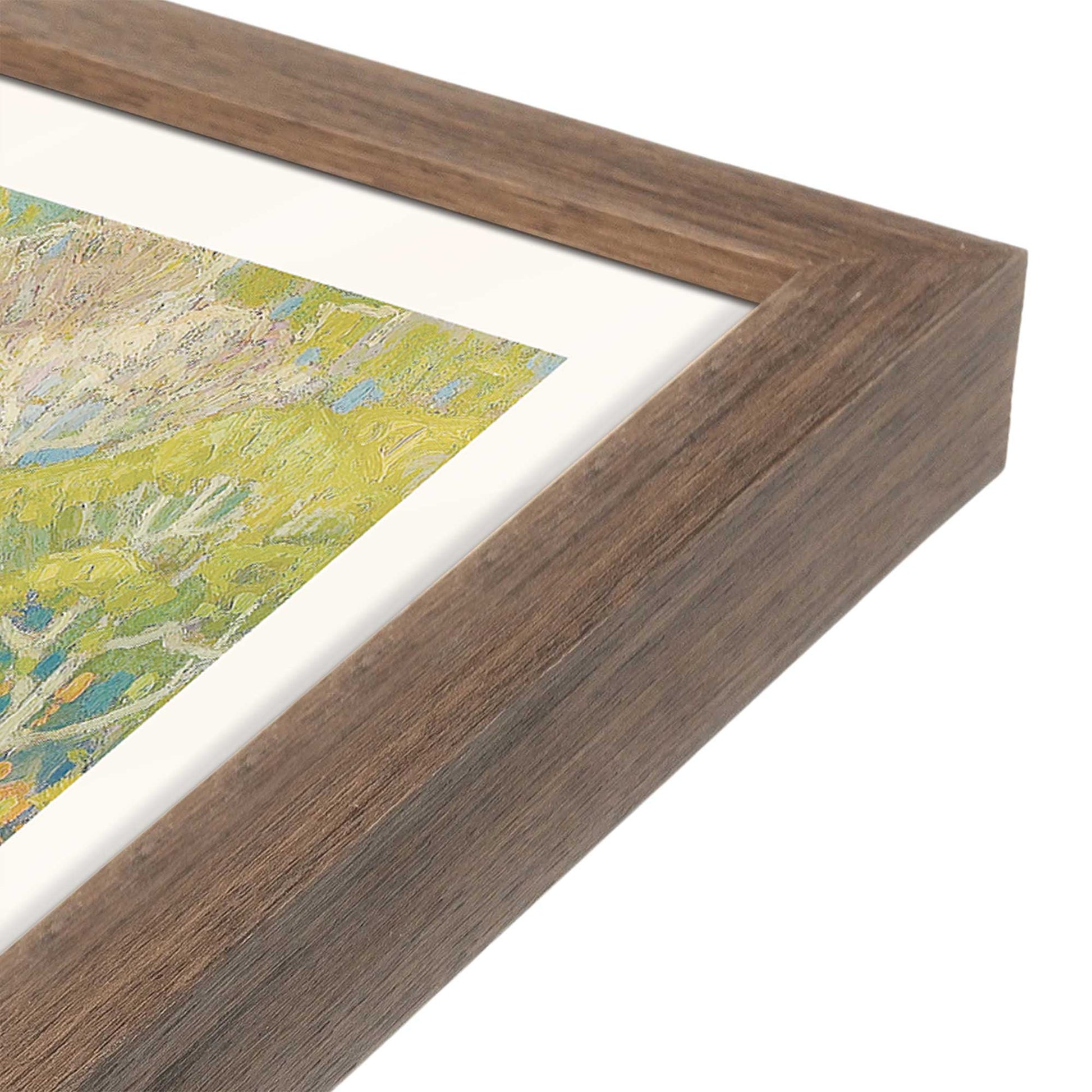 [Color:Walnut], Picture of art in a Walnut frame at an angle