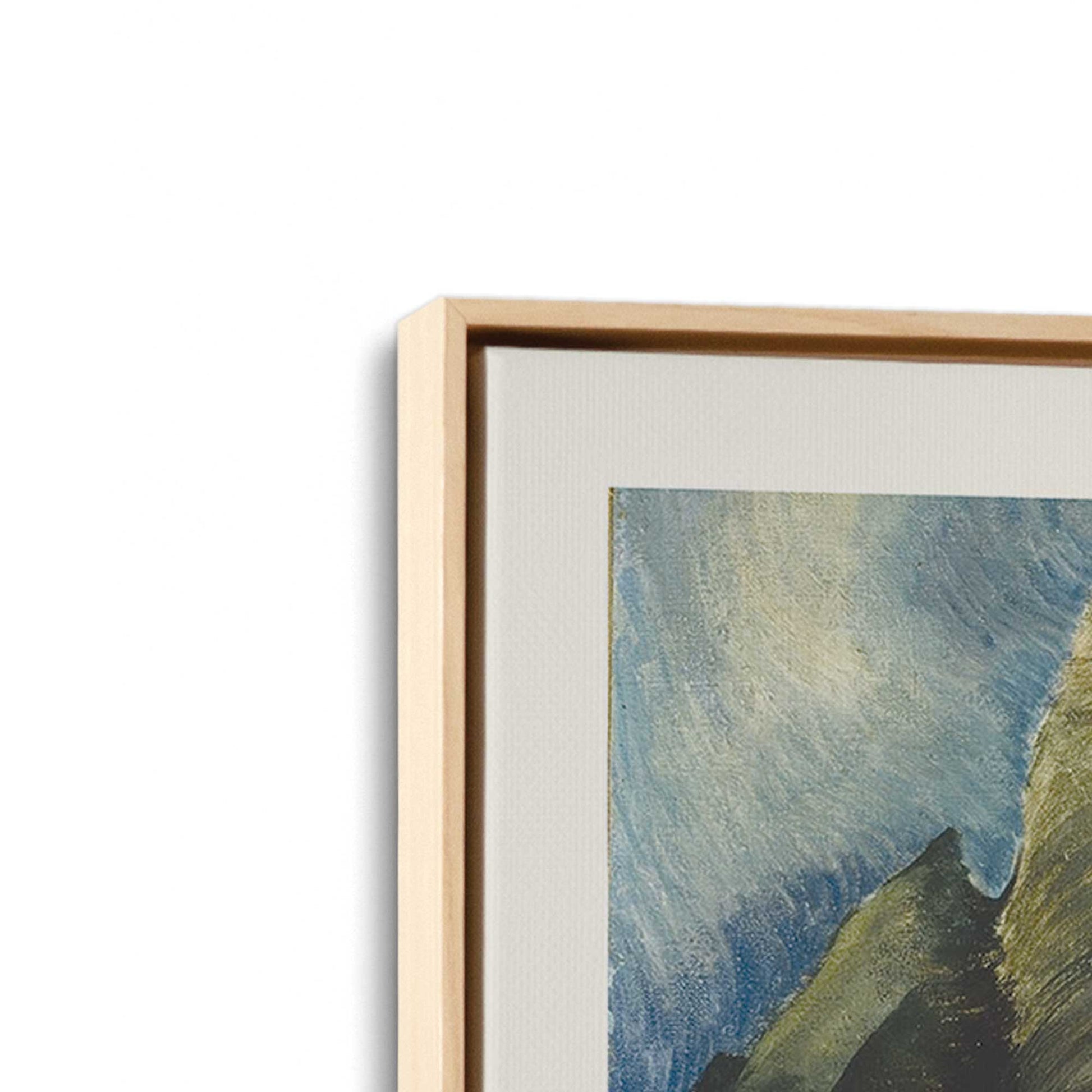 [Color:American Maple], Picture of art in a American Maple frame at an angle