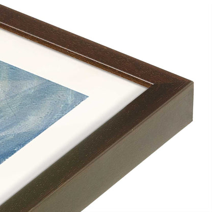 [Color:Brown], Picture of art in a Brown frame at an angle