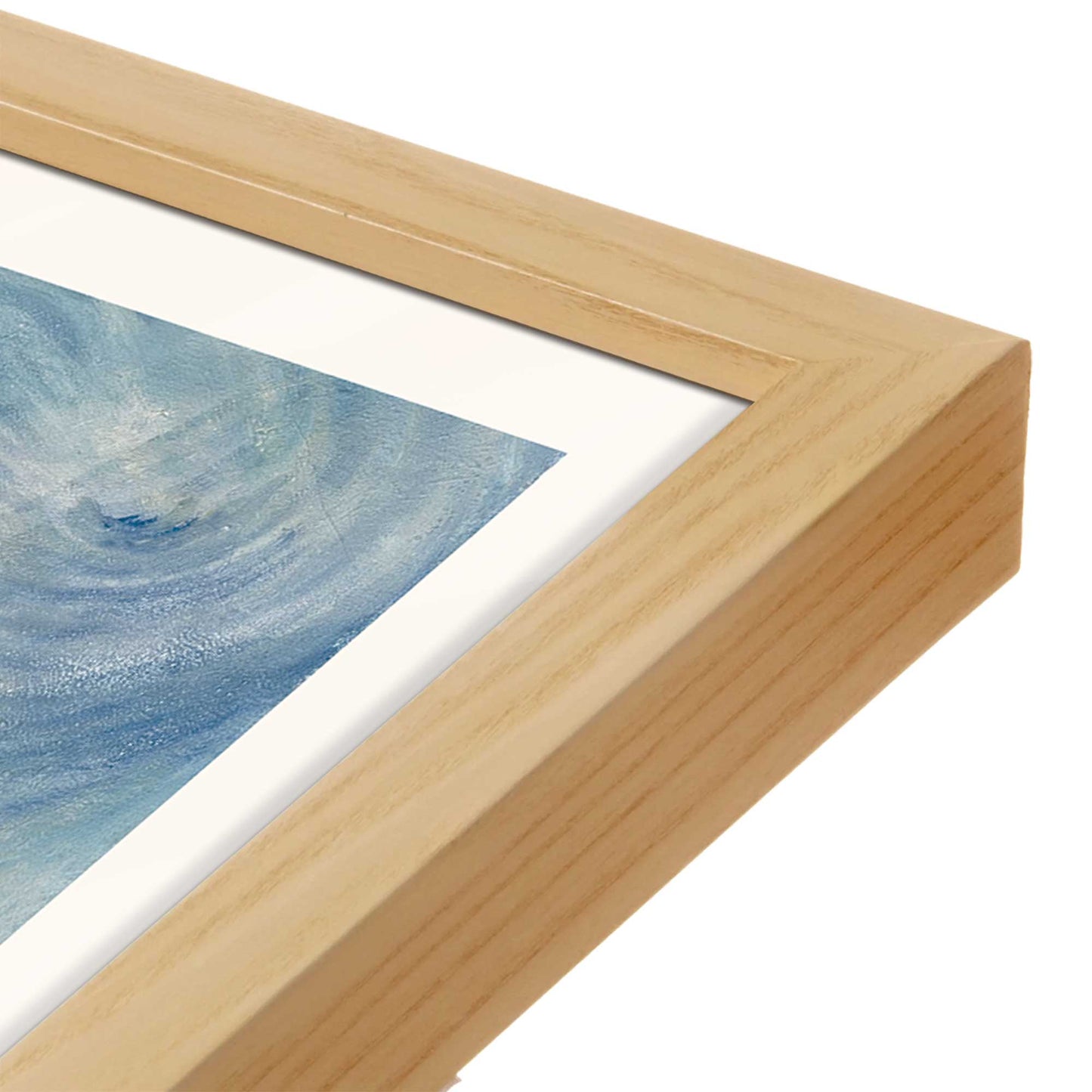 [Color:American Maple], Picture of art in a American Maple frame at an angle