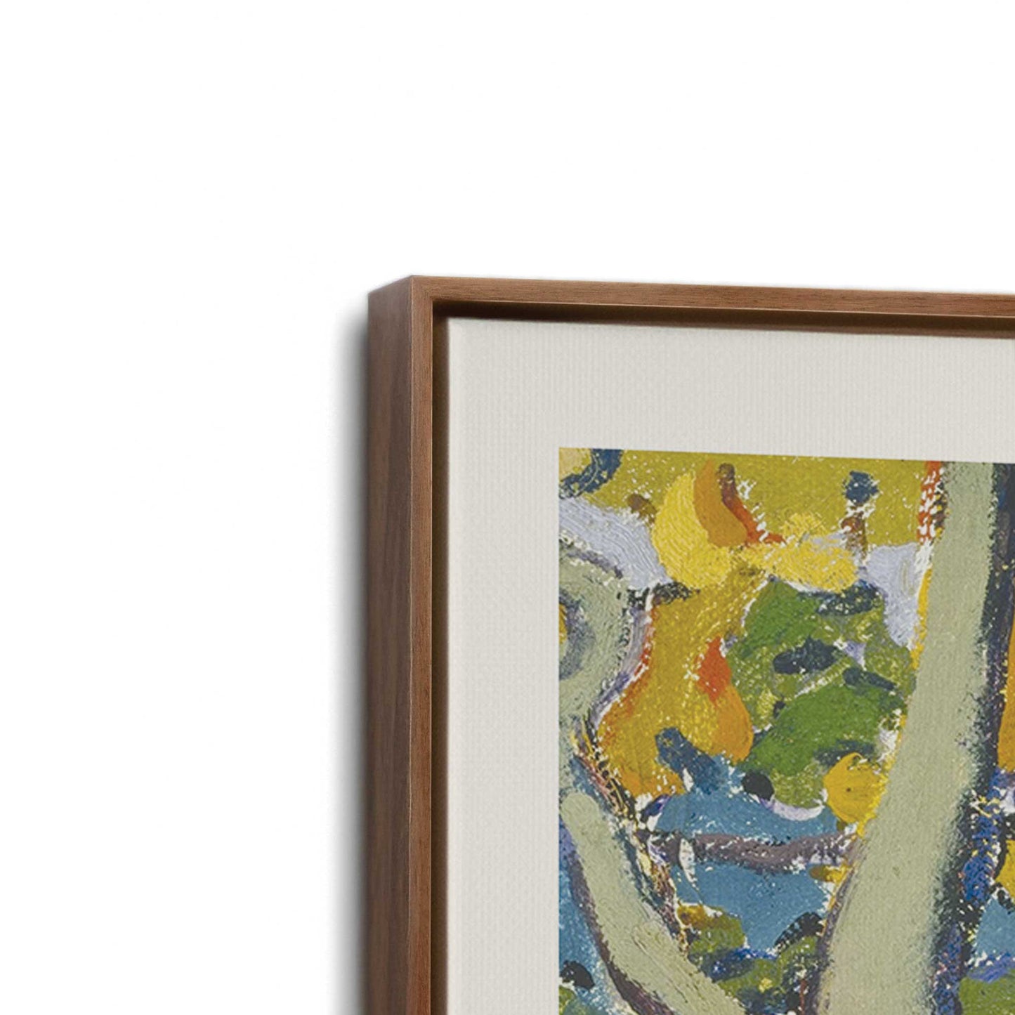 [Color:Walnut], Picture of art in a Walnut frame at an angle